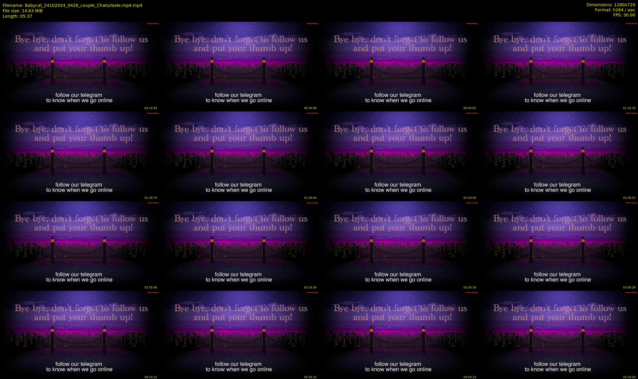 8abycat — 6 minute Chaturbate couple cam show recording, 720p, Oct 24, 2024