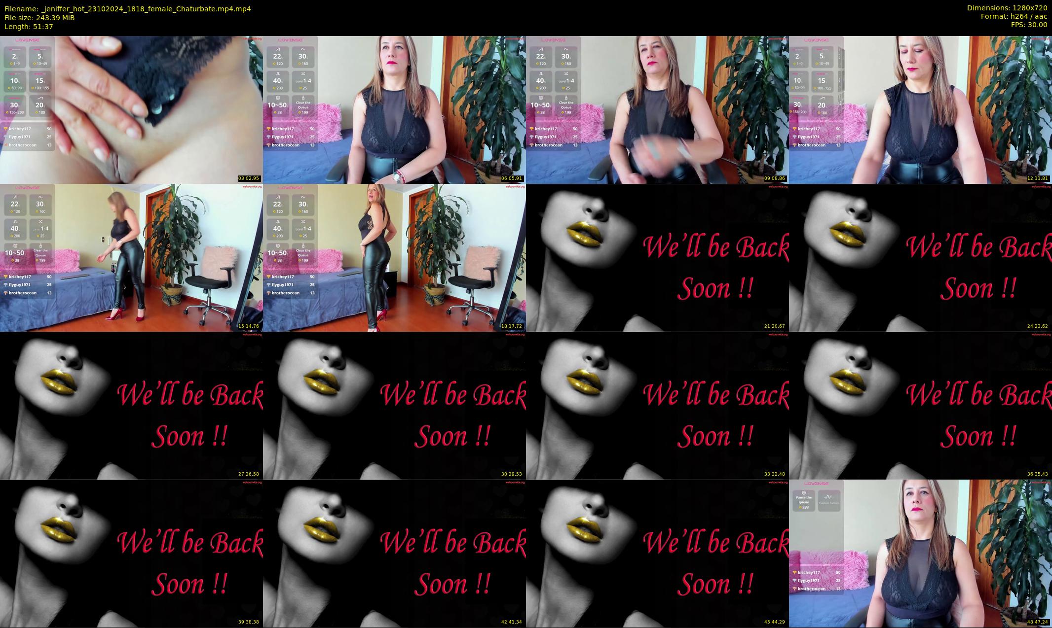 _jeniffer_hot — 52 minute Chaturbate female cam show recording, 720p, Oct 23, 2024