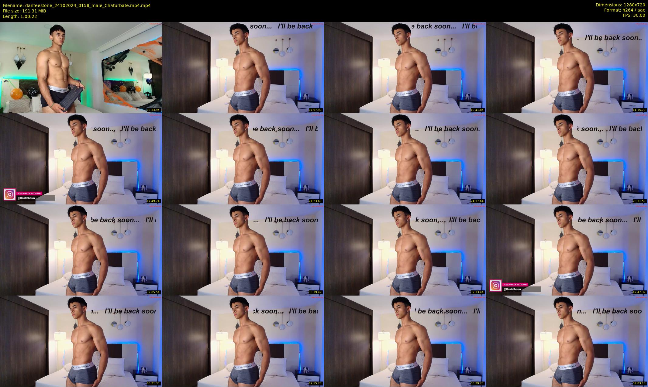 danteestone — 61 minute Chaturbate male cam show recording, 720p, Oct 24, 2024