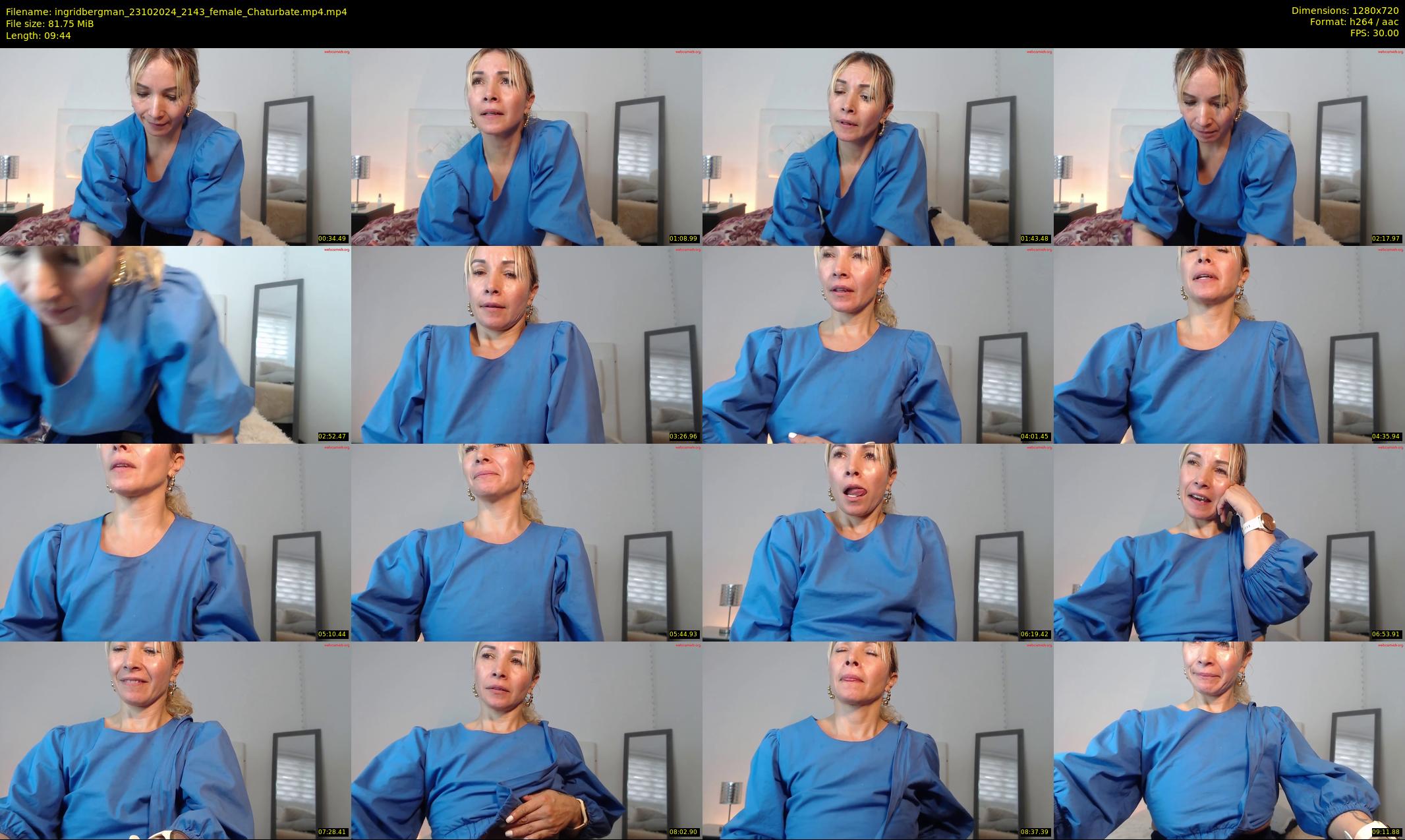 ingridbergman — 10 minute Chaturbate female cam show recording, 720p, Oct 23, 2024