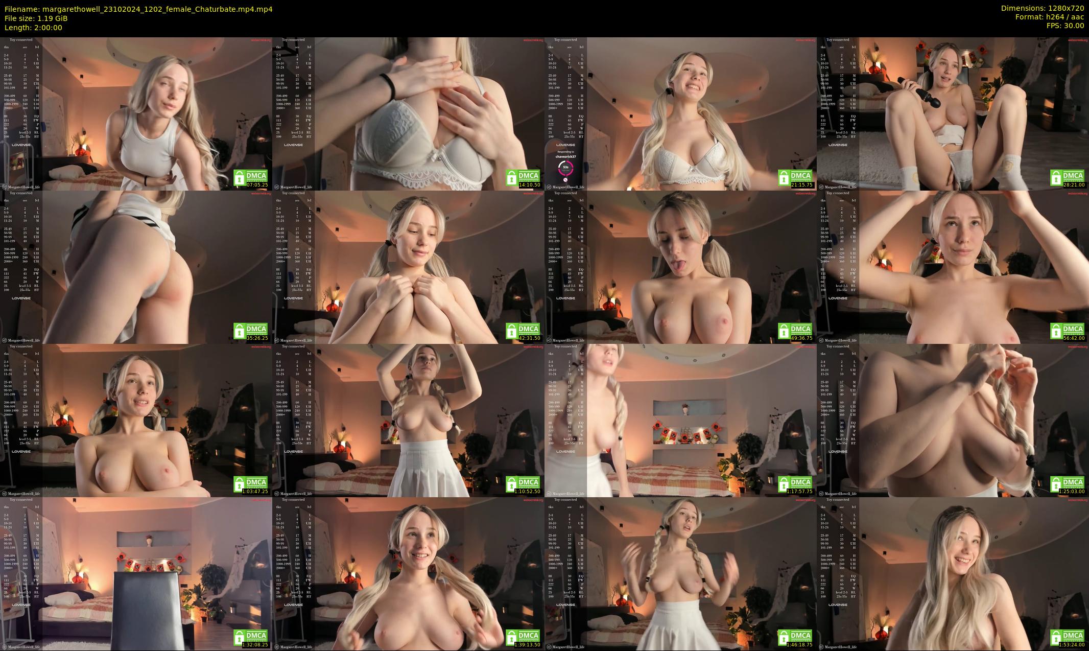 margarethowell — 120 minute Chaturbate female cam show recording, 720p, Oct 23, 2024