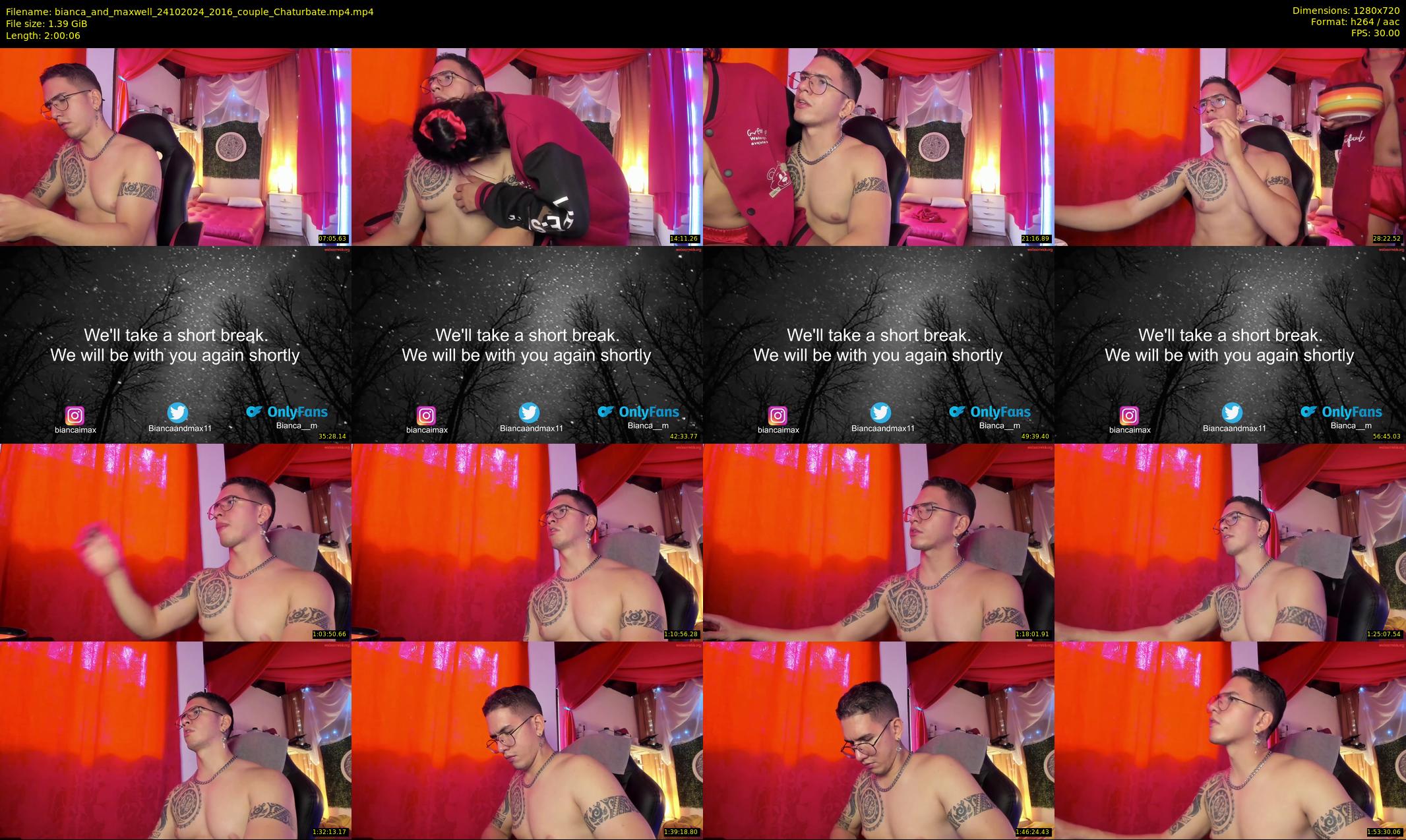 bianca_and_maxwell — 121 minute Chaturbate couple cam show recording, 720p, Oct 24, 2024