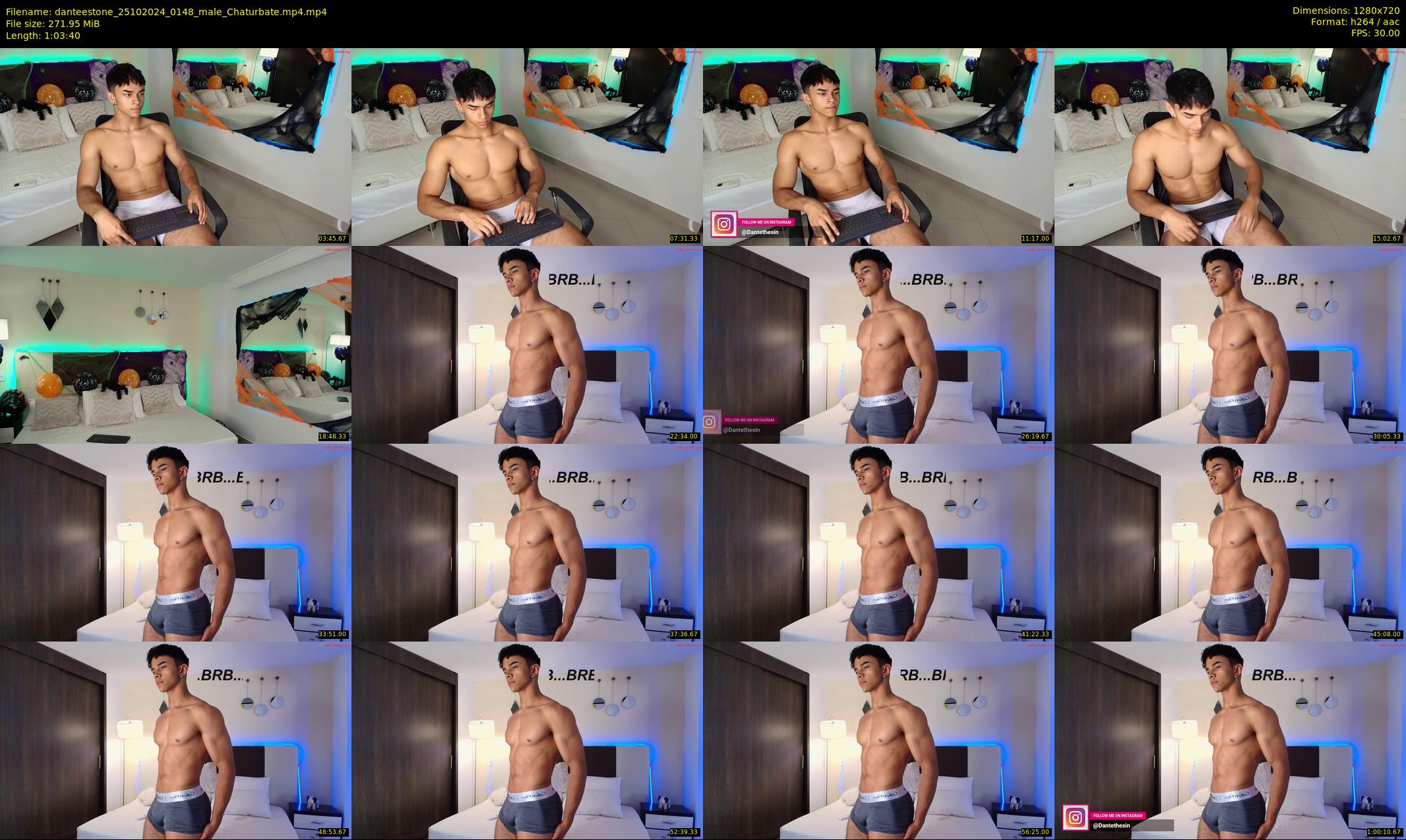 danteestone — 64 minute Chaturbate male cam show recording, 720p, Oct 25, 2024