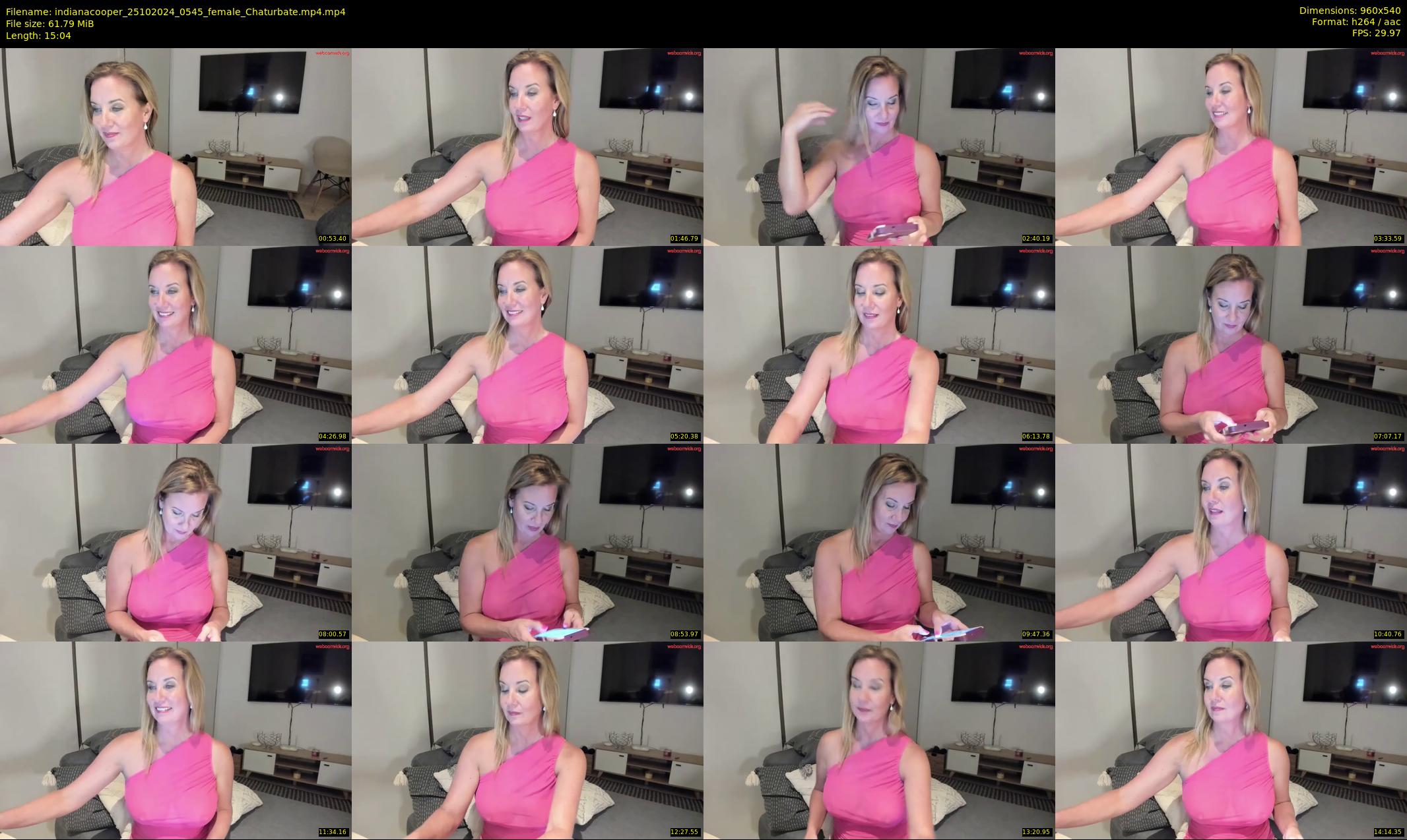 indianacooper — 16 minute Chaturbate female cam show recording, 480p, Oct 25, 2024