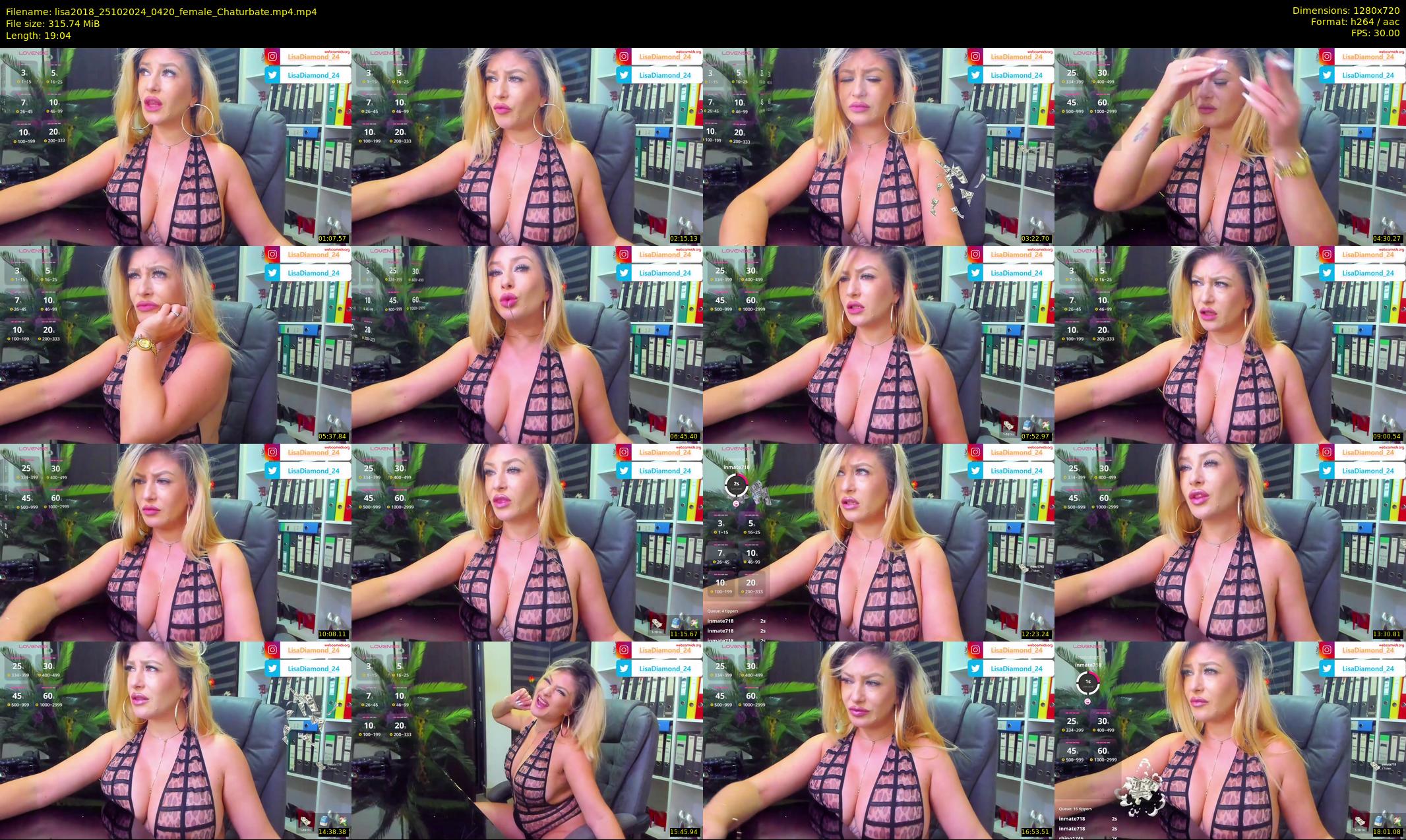 lisa2018 — 20 minute Chaturbate female cam show recording, 720p, Oct 25, 2024