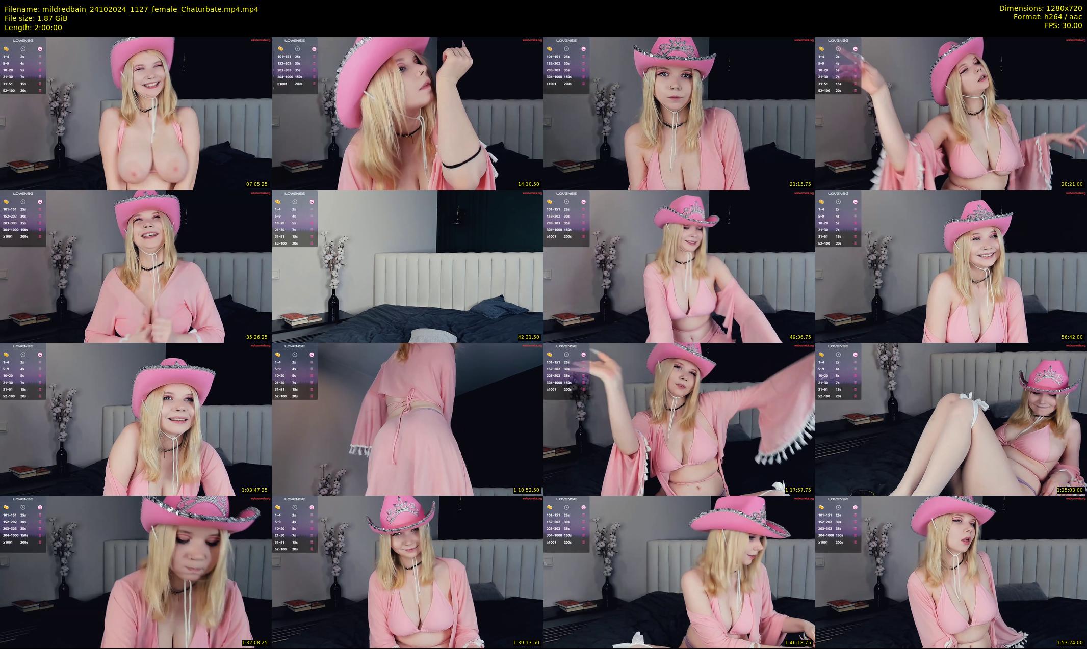 mildredbain — 120 minute Chaturbate female cam show recording, 720p, Oct 24, 2024
