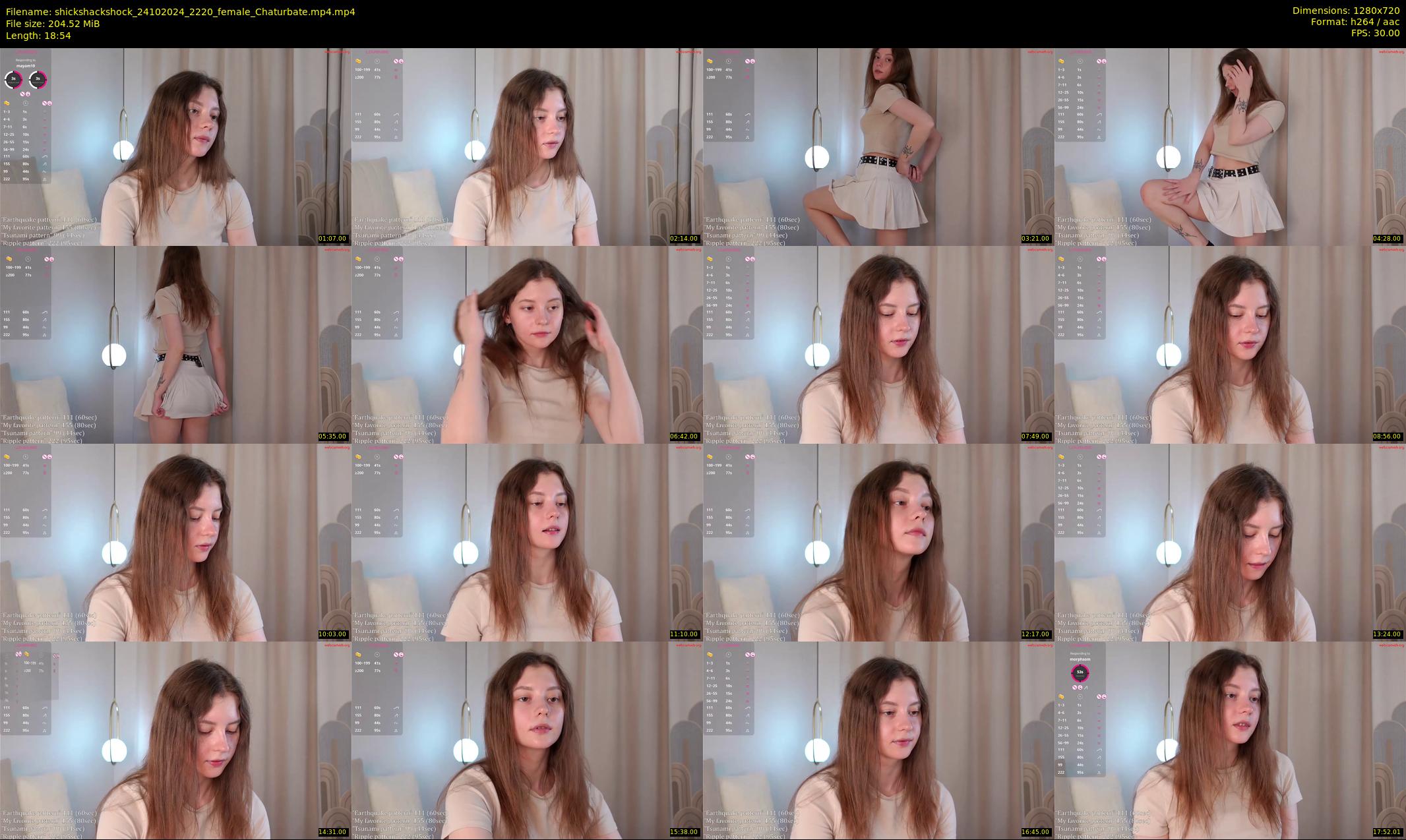 shickshackshock — 19 minute Chaturbate female cam show recording, 720p, Oct 24, 2024