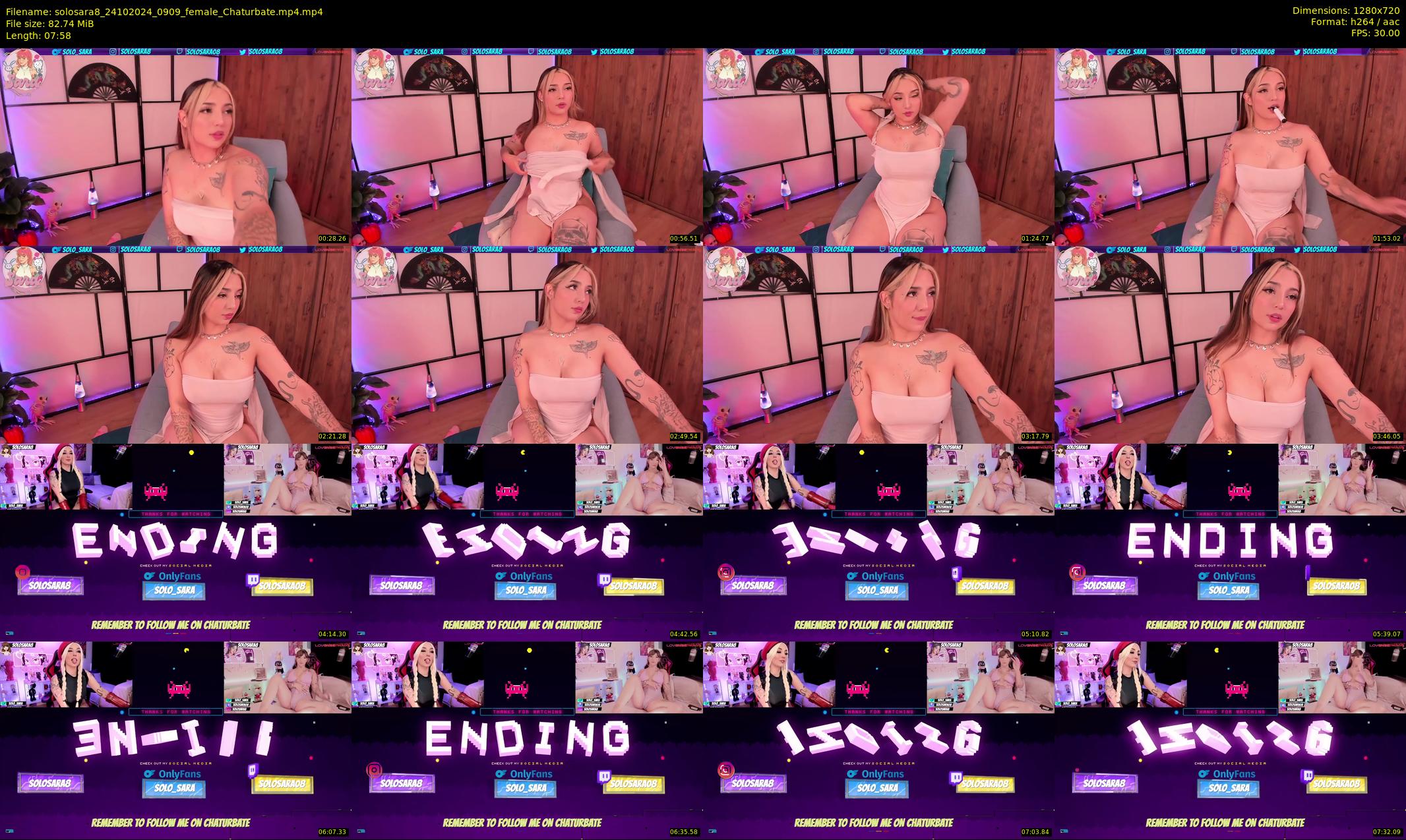 solosara8 — 8 minute Chaturbate female cam show recording, 720p, Oct 24, 2024