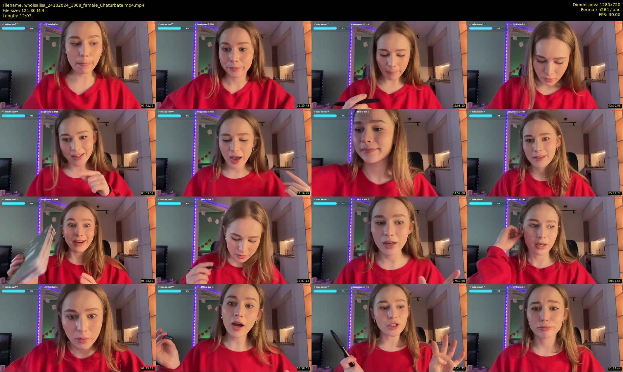 whoisalisa — 13 minute Chaturbate female cam show recording, 720p, Oct 24, 2024