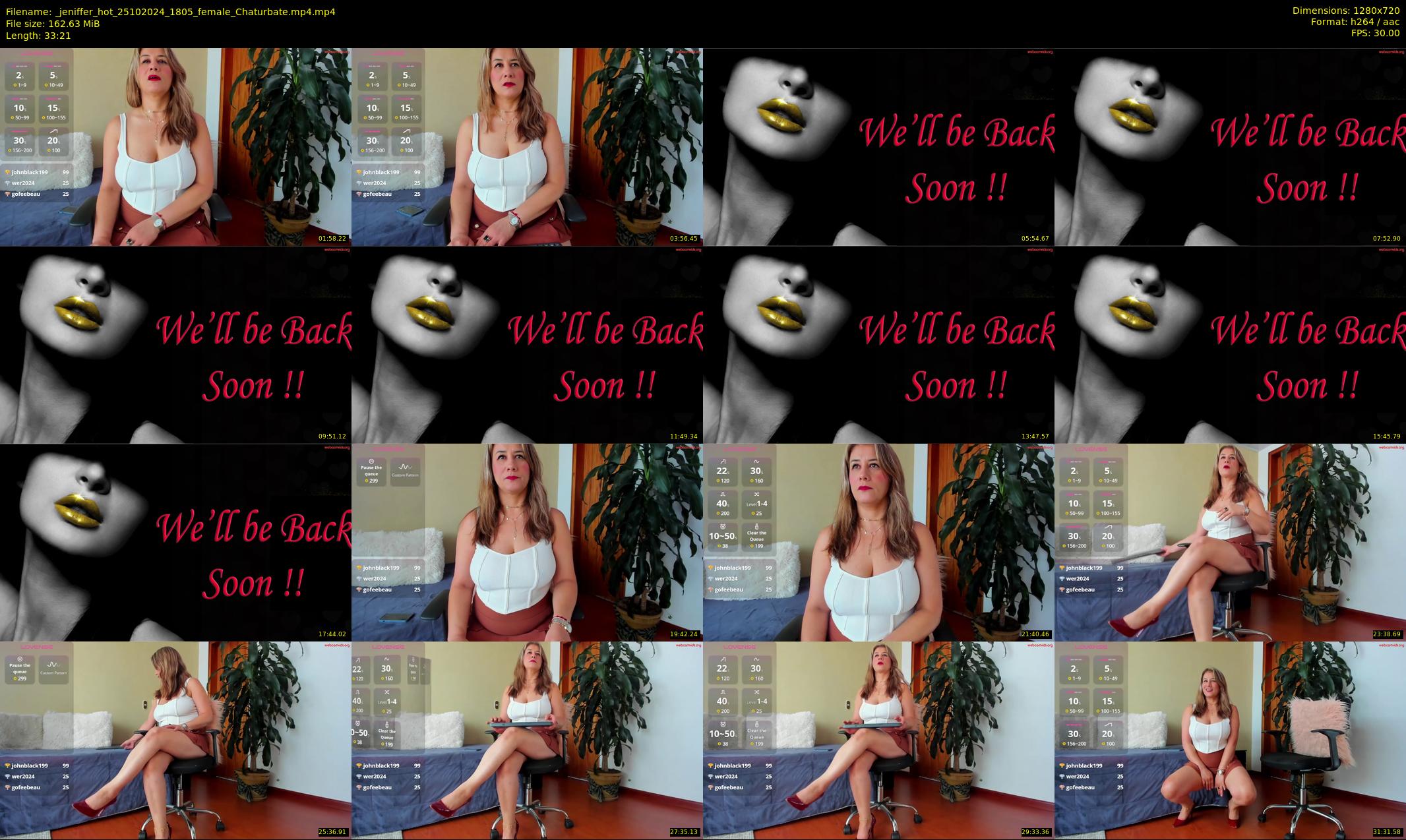 _jeniffer_hot — 34 minute Chaturbate female cam show recording, 720p, Oct 25, 2024