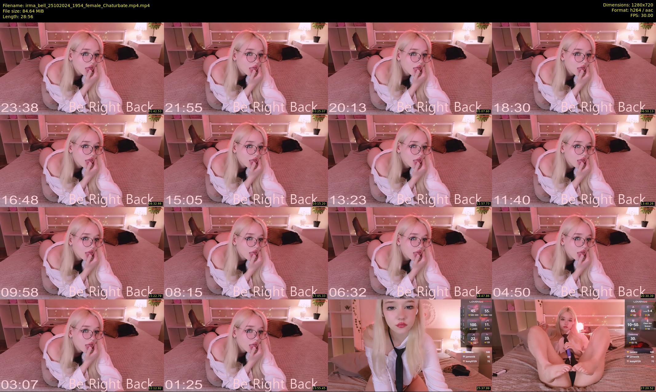 irma_bell — 29 minute Chaturbate female cam show recording, 720p, Oct 25, 2024