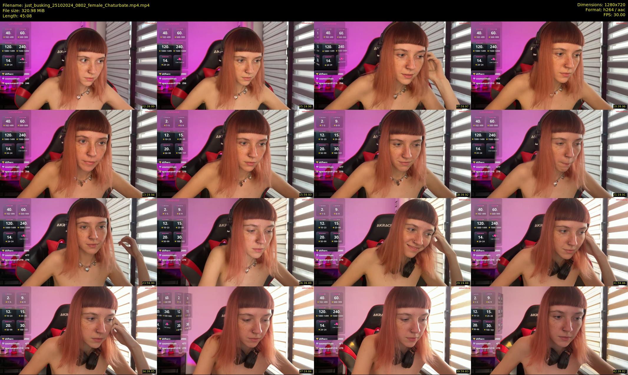 just_busking — 46 minute Chaturbate female cam show recording, 720p, Oct 25, 2024