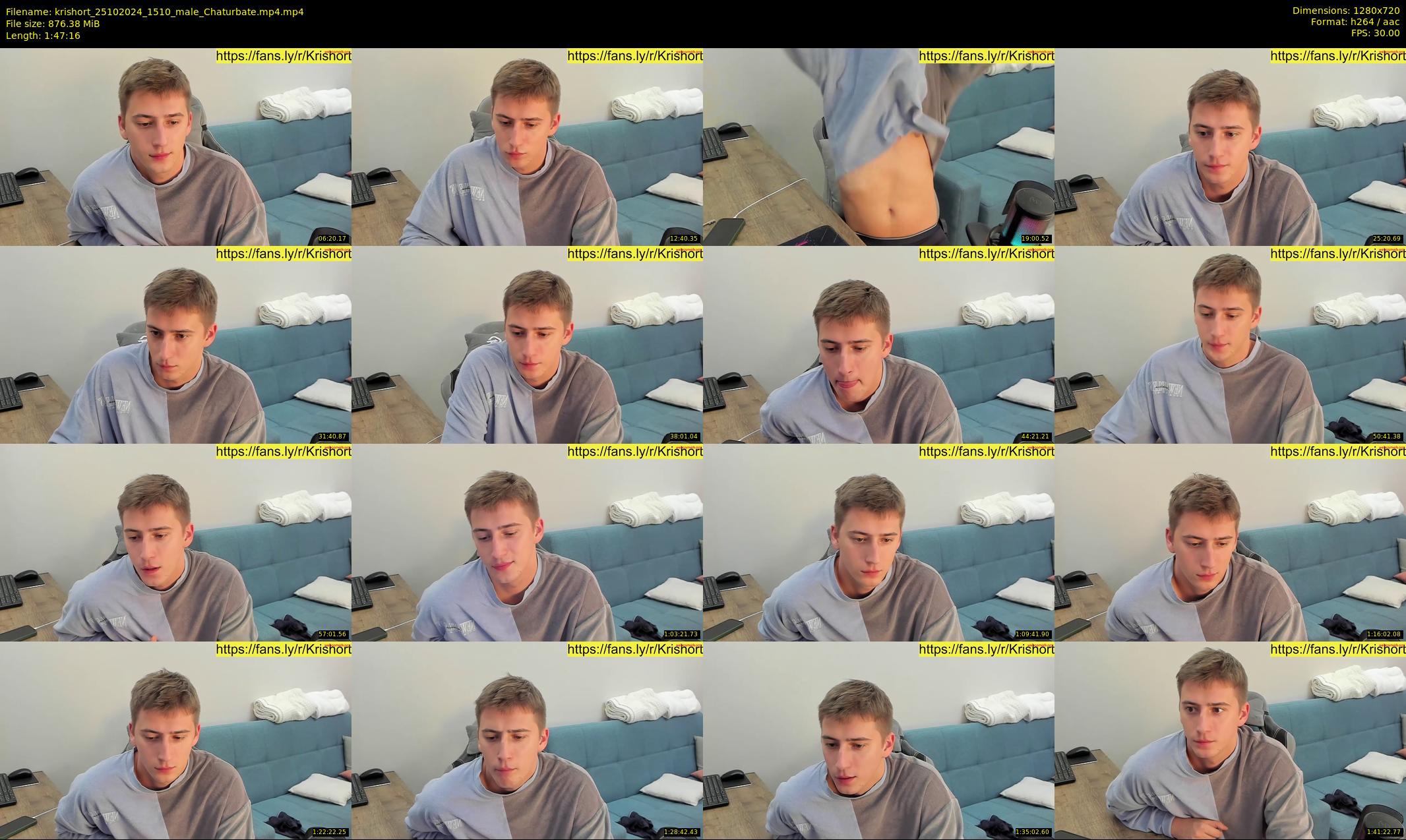 krishort — 108 minute Chaturbate male cam show recording, 720p, Oct 25, 2024