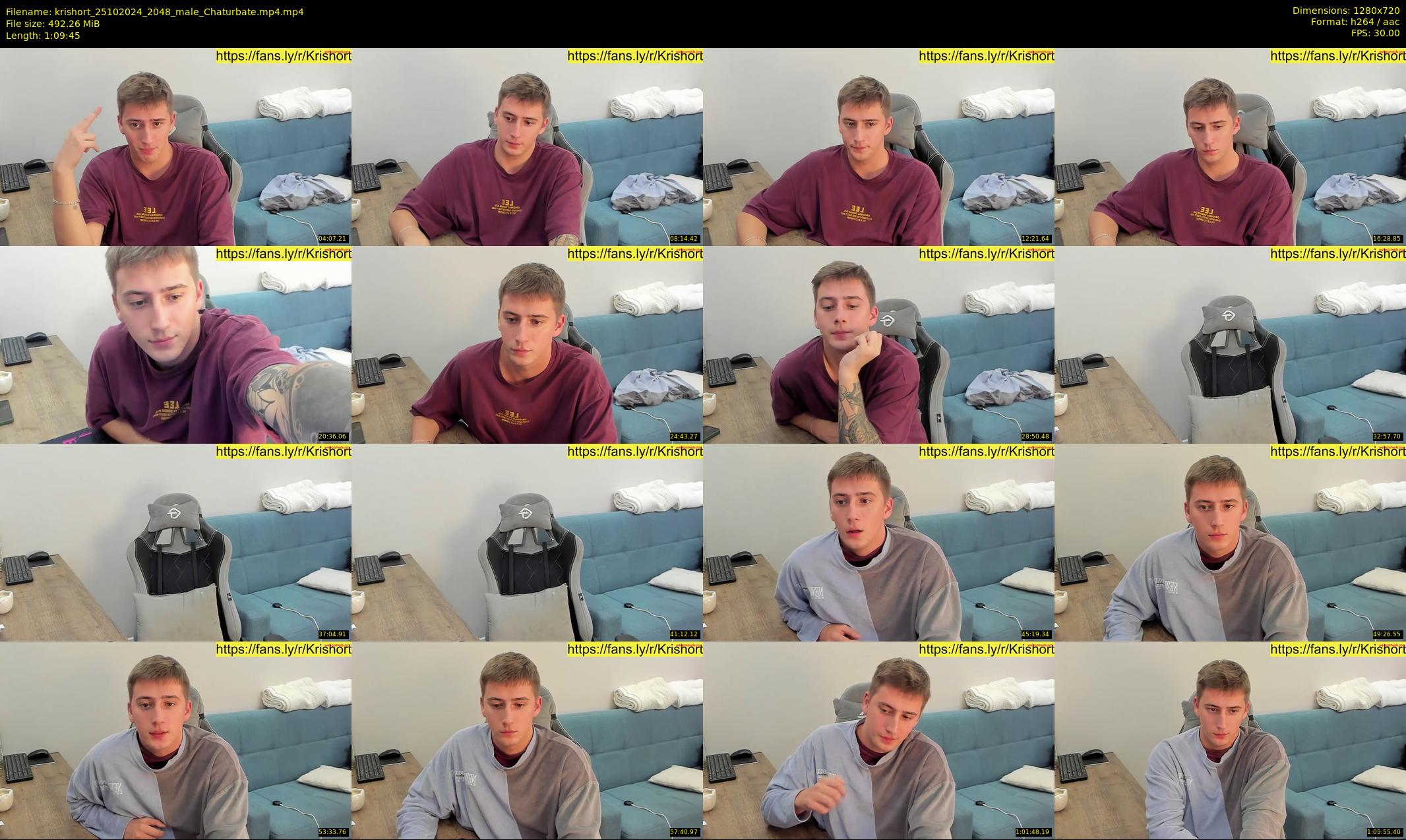 krishort — 70 minute Chaturbate male cam show recording, 720p, Oct 25, 2024