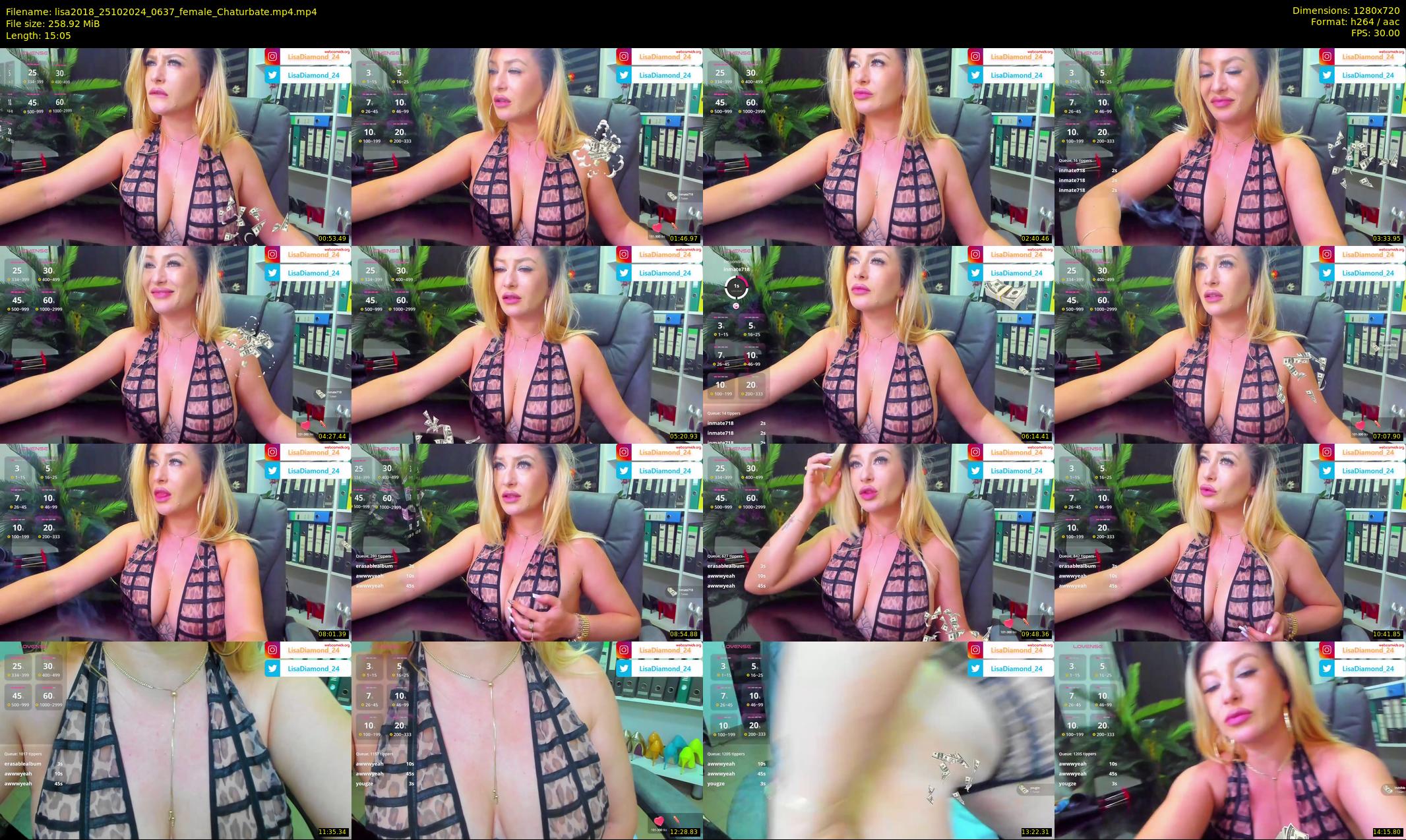 lisa2018 — 16 minute Chaturbate female cam show recording, 720p, Oct 25, 2024