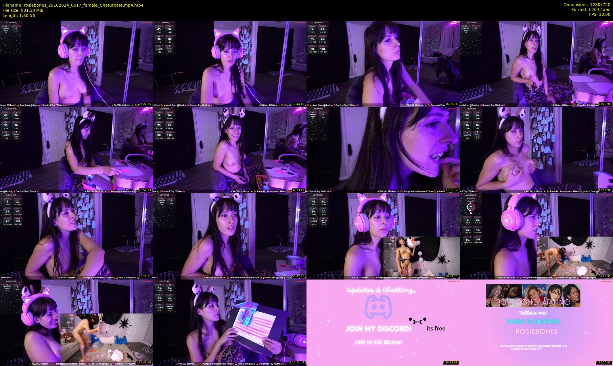 rosiebones — 91 minute Chaturbate female cam show recording, 720p, Oct 25, 2024