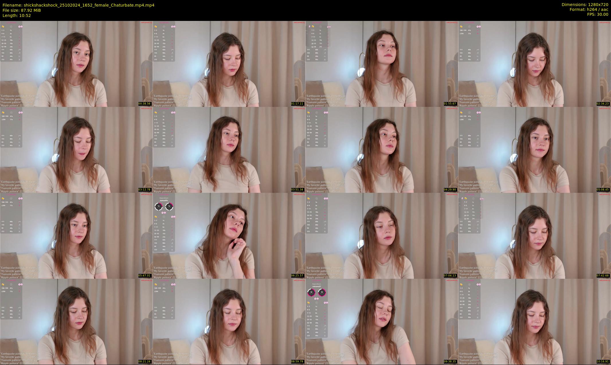 shickshackshock — 11 minute Chaturbate female cam show recording, 720p, Oct 25, 2024