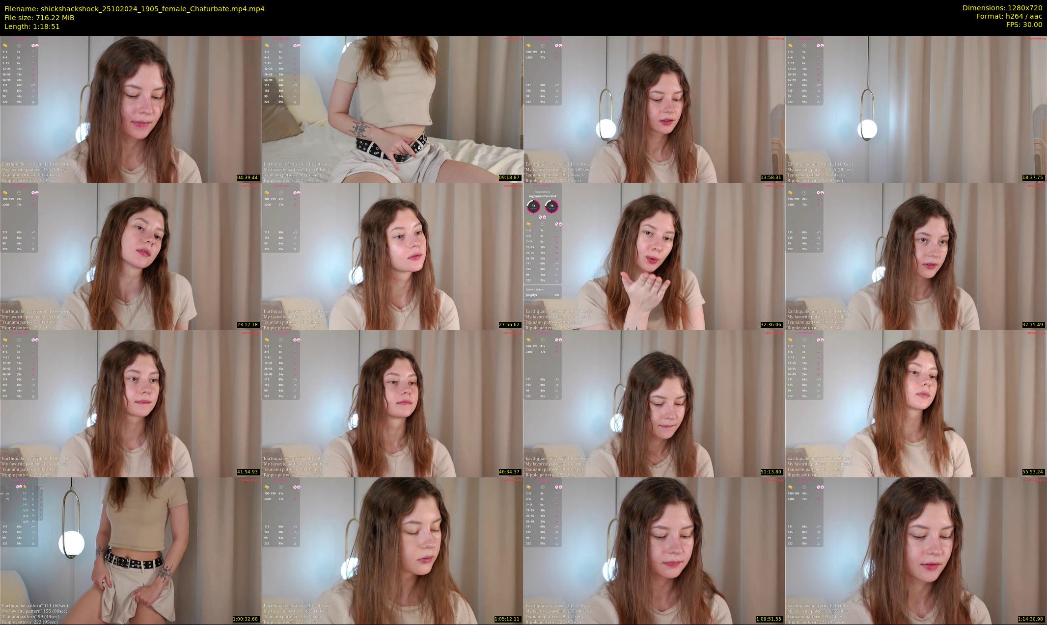 shickshackshock — 79 minute Chaturbate female cam show recording, 720p, Oct 25, 2024