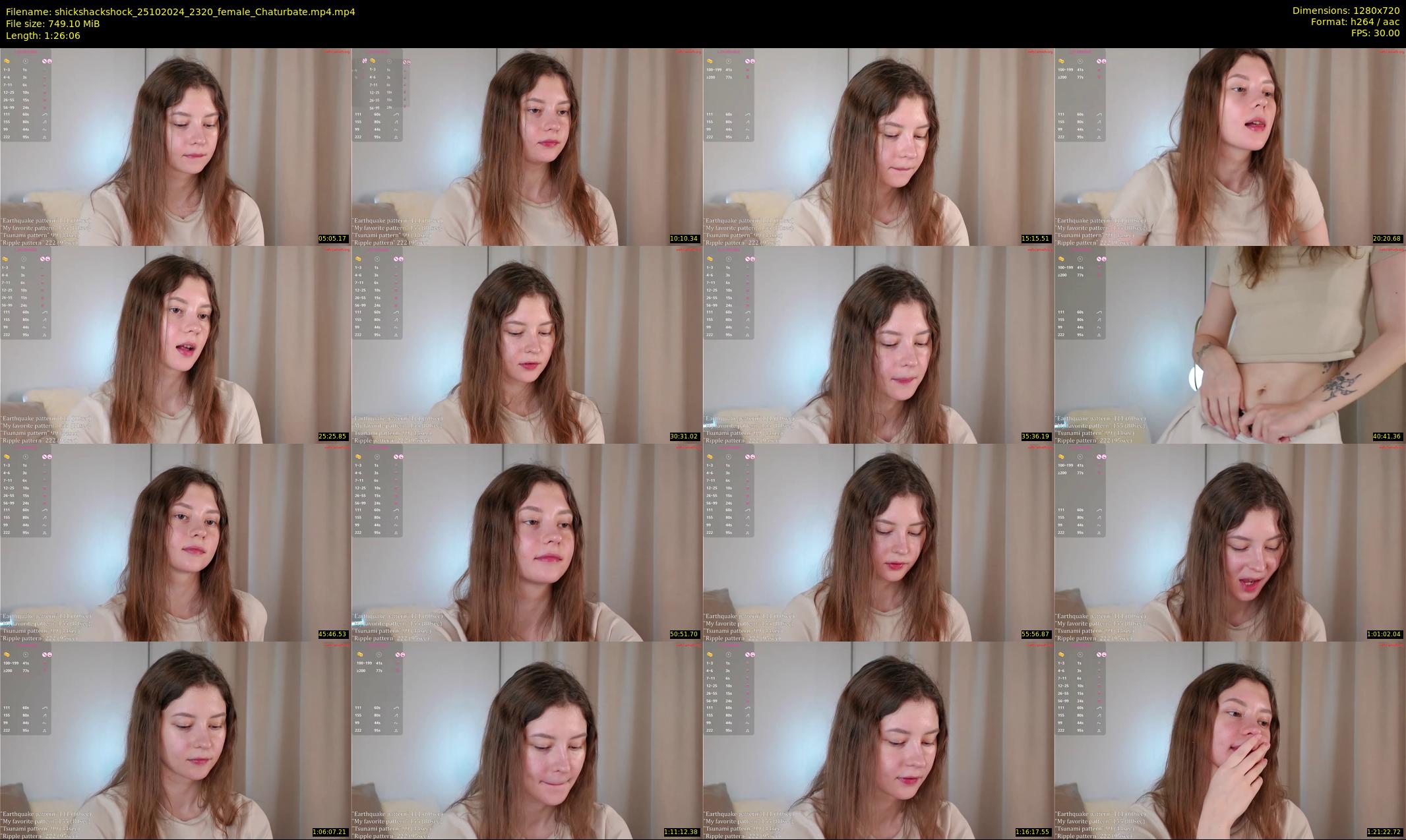 shickshackshock — 87 minute Chaturbate female cam show recording, 720p, Oct 25, 2024