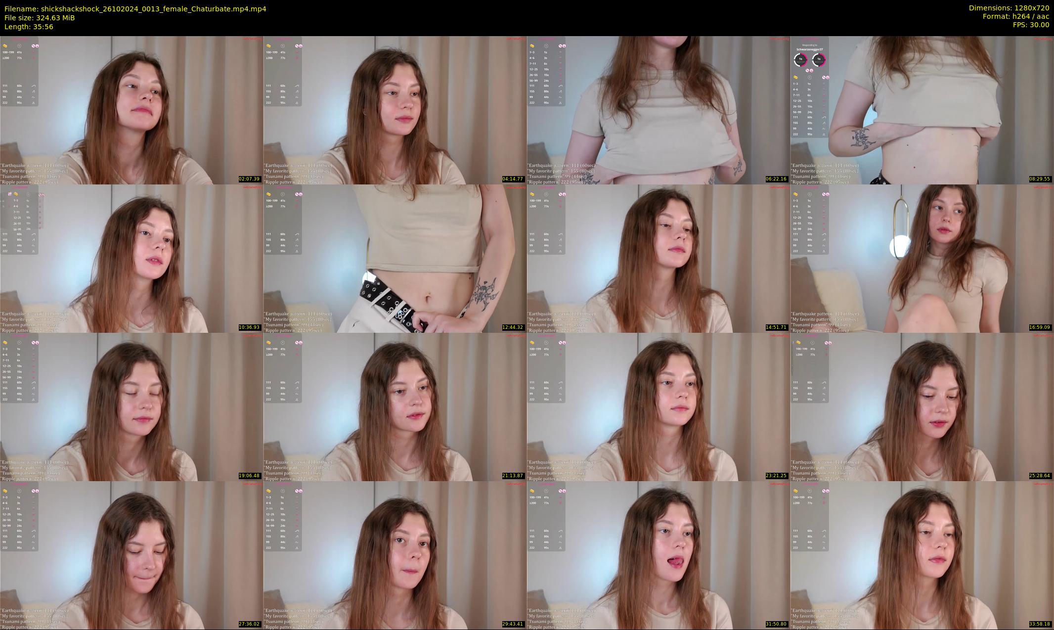 shickshackshock — 36 minute Chaturbate female cam show recording, 720p, Oct 26, 2024