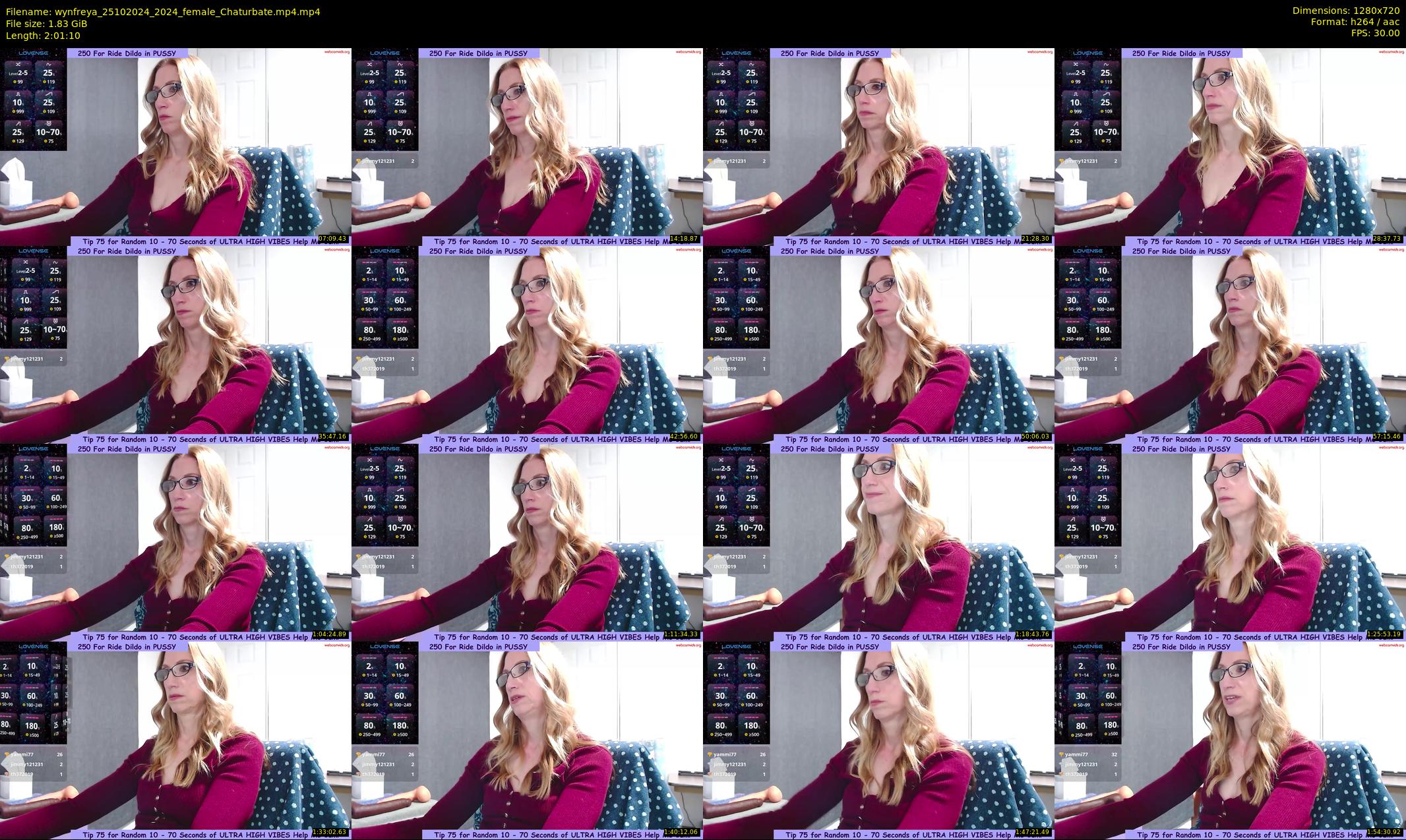 wynfreya — 122 minute Chaturbate female cam show recording, 720p, Oct 25, 2024