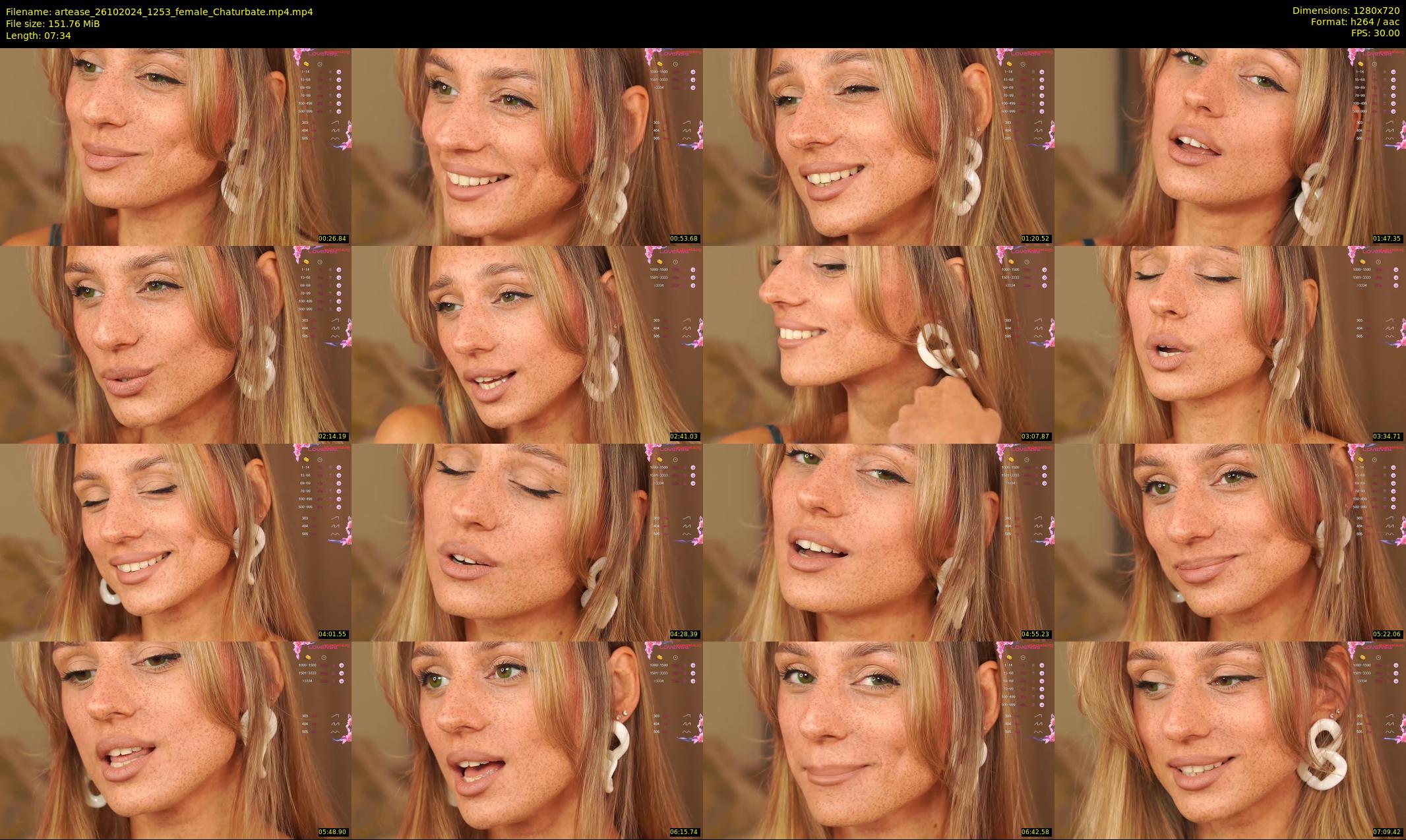 artease — 8 minute Chaturbate female cam show recording, 720p, Oct 26, 2024