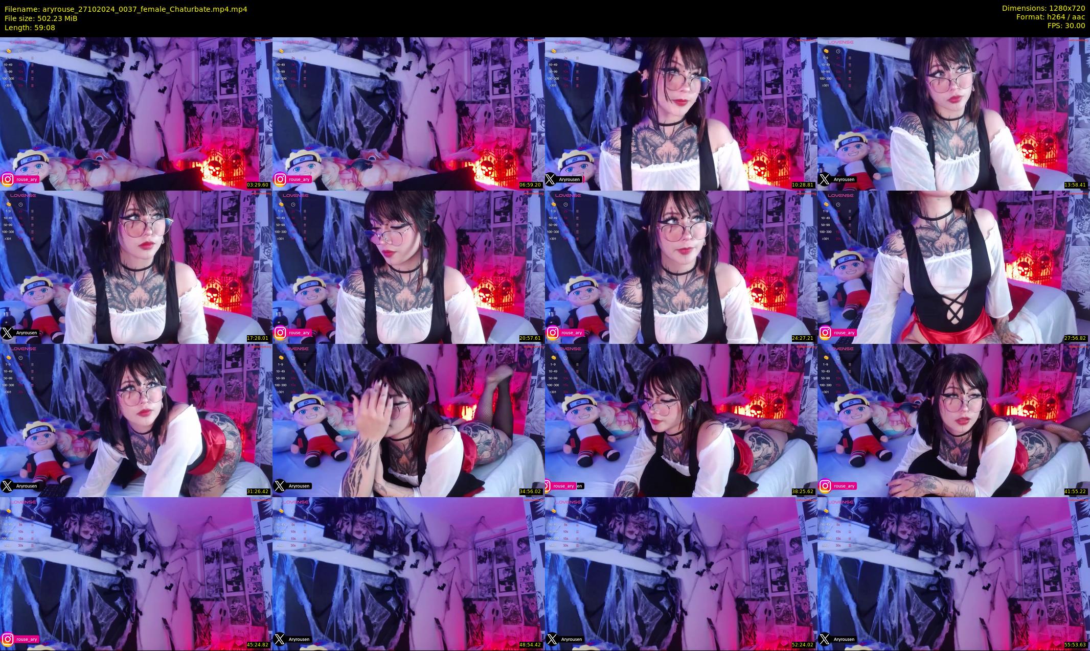 aryrouse — 60 minute Chaturbate female cam show recording, 720p, Oct 27, 2024