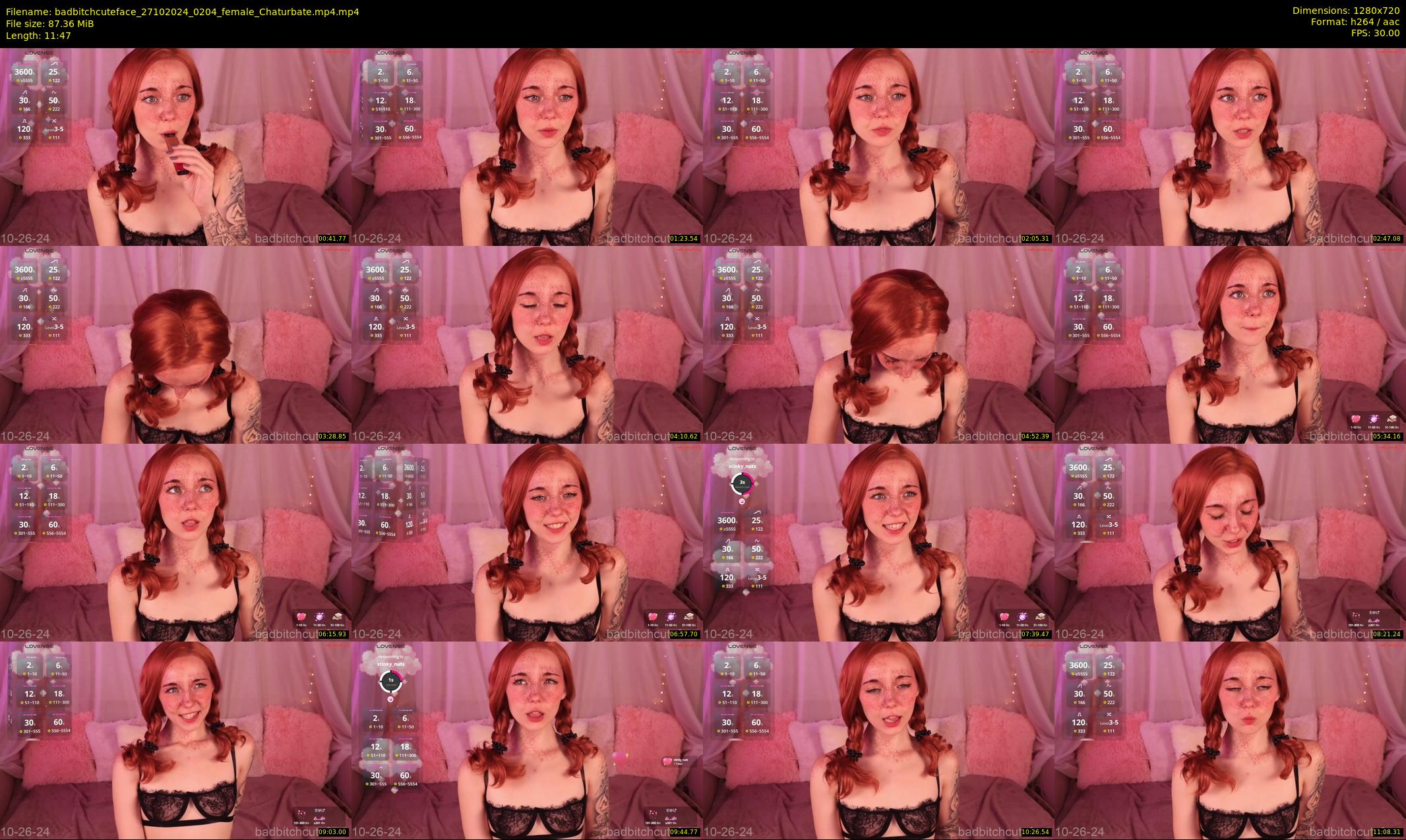 badbitchcuteface — 12 minute Chaturbate female cam show recording, 720p, Oct 27, 2024
