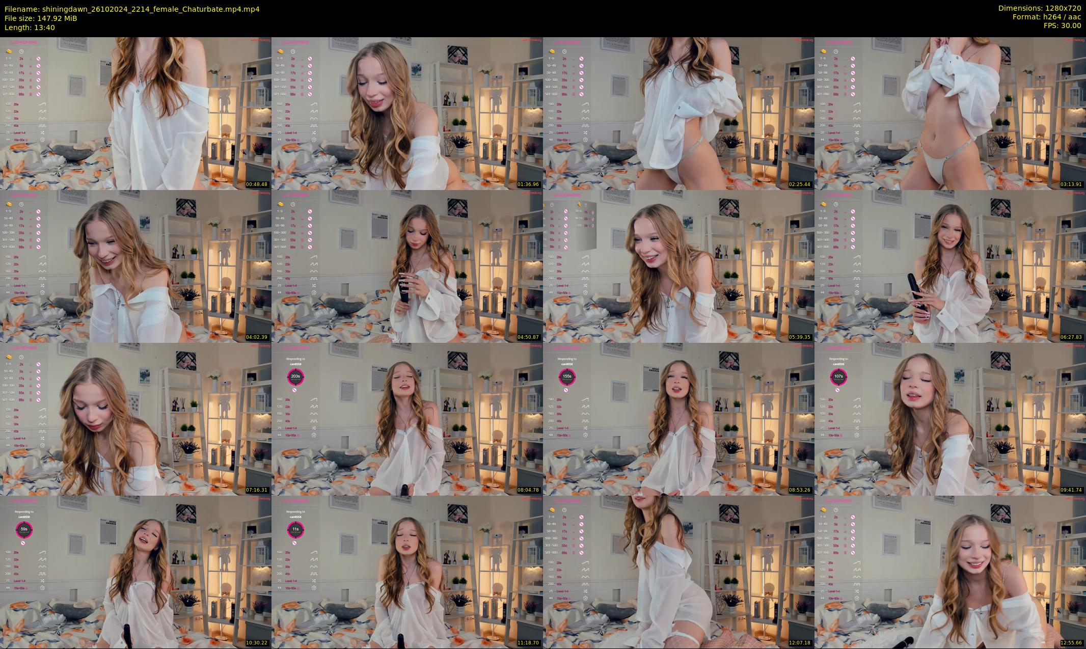 shiningdawn — 14 minute Chaturbate female cam show recording, 720p, Oct 26, 2024
