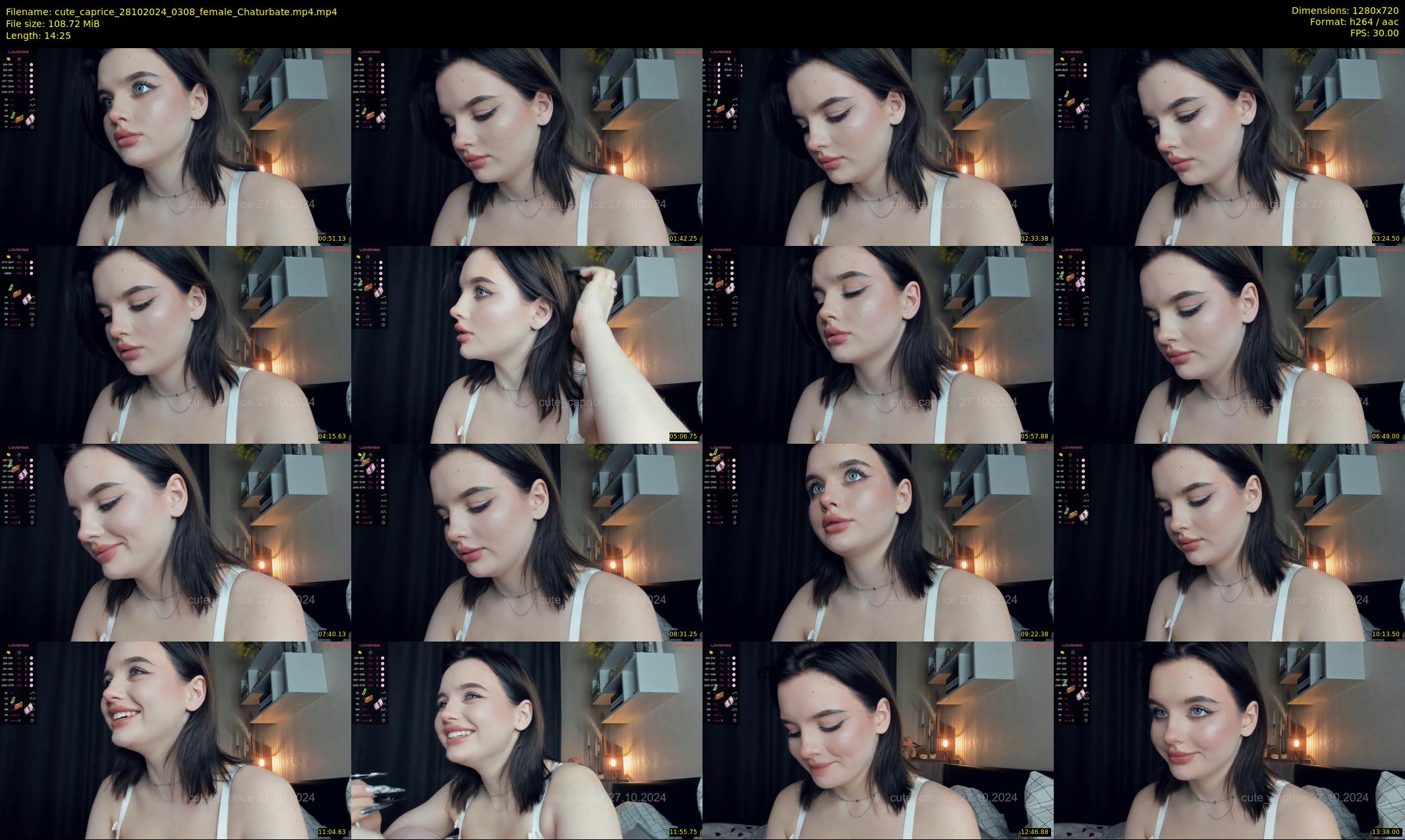 cute_caprice — 15 minute Chaturbate female cam show recording, 720p, Oct 28, 2024