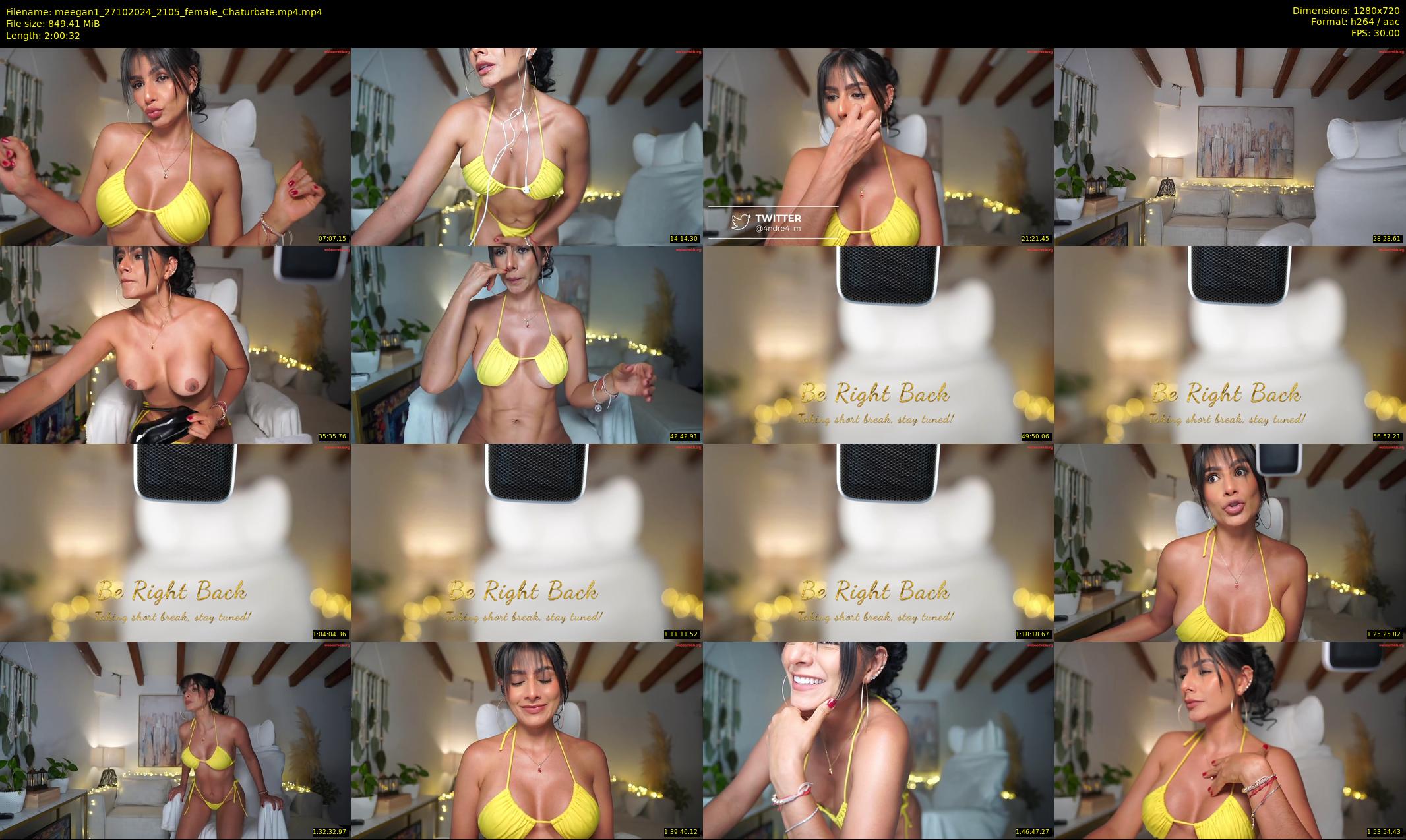 meegan1 — 121 minute Chaturbate female cam show recording, 720p, Oct 27, 2024