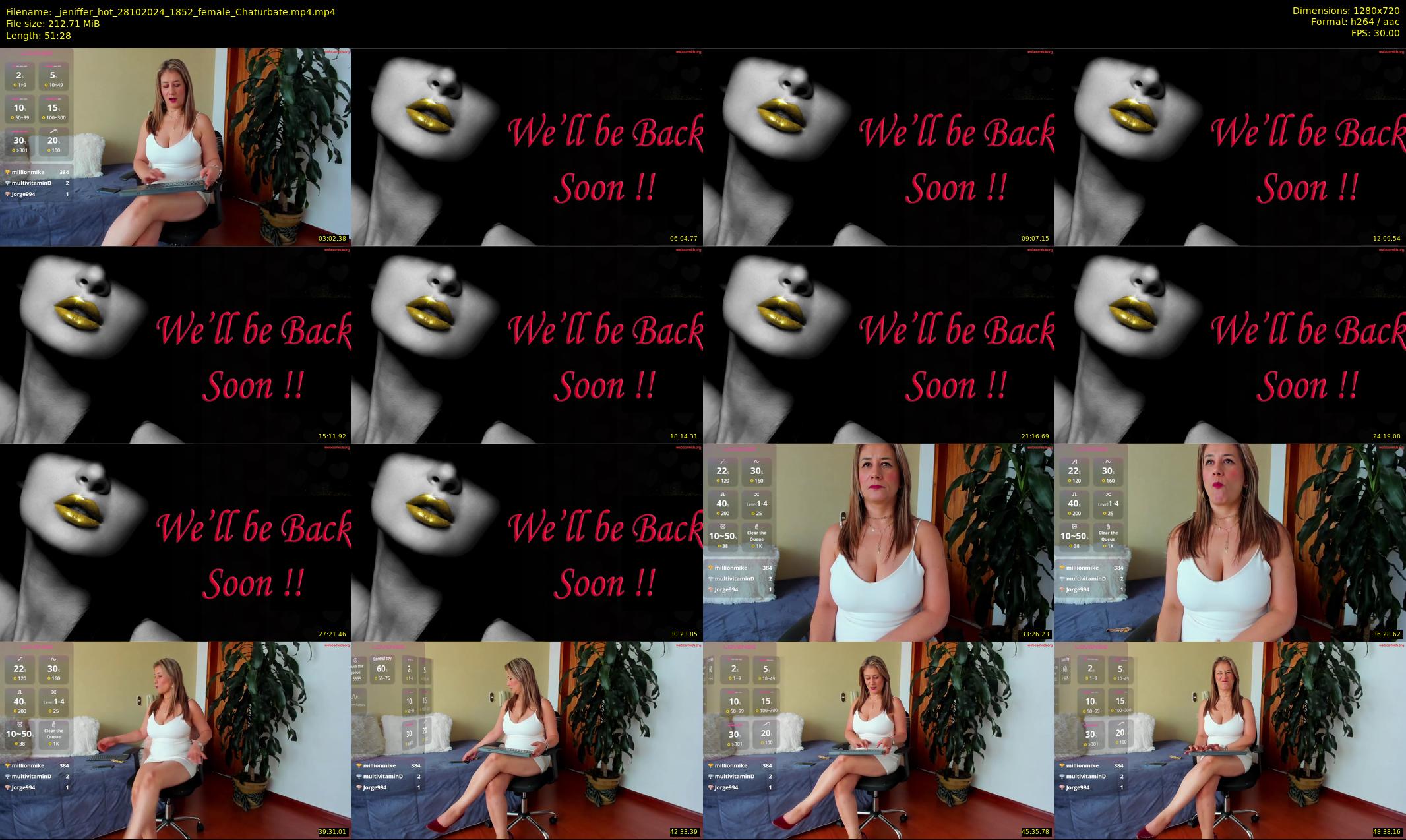 _jeniffer_hot — 52 minute Chaturbate female cam show recording, 720p, Oct 28, 2024