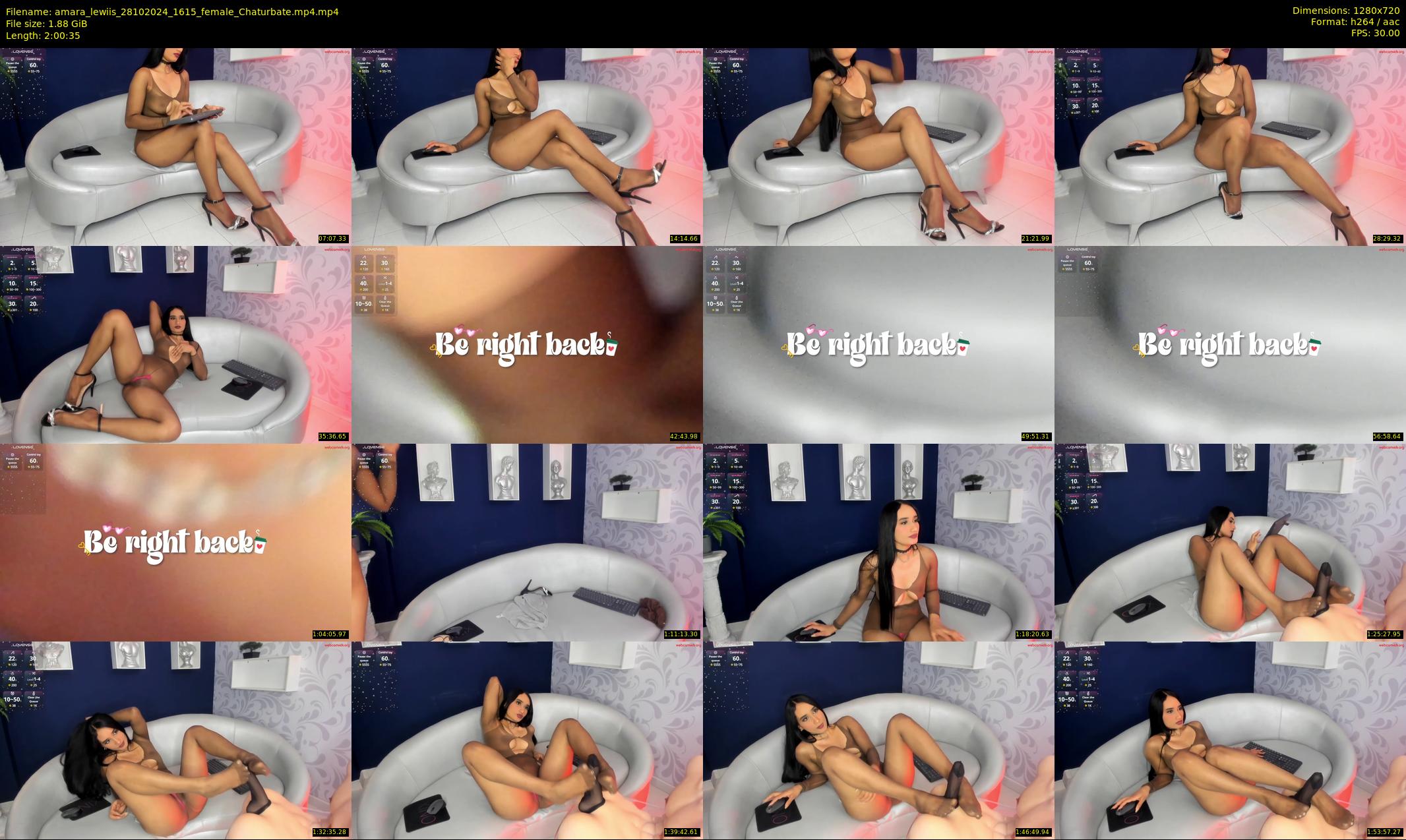 amara_lewiis — 121 minute Chaturbate female cam show recording, 720p, Oct 28, 2024