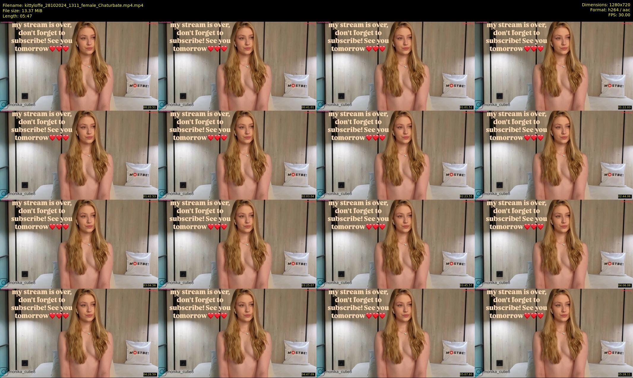 kittyloffe — 6 minute Chaturbate female cam show recording, 720p, Oct 28, 2024