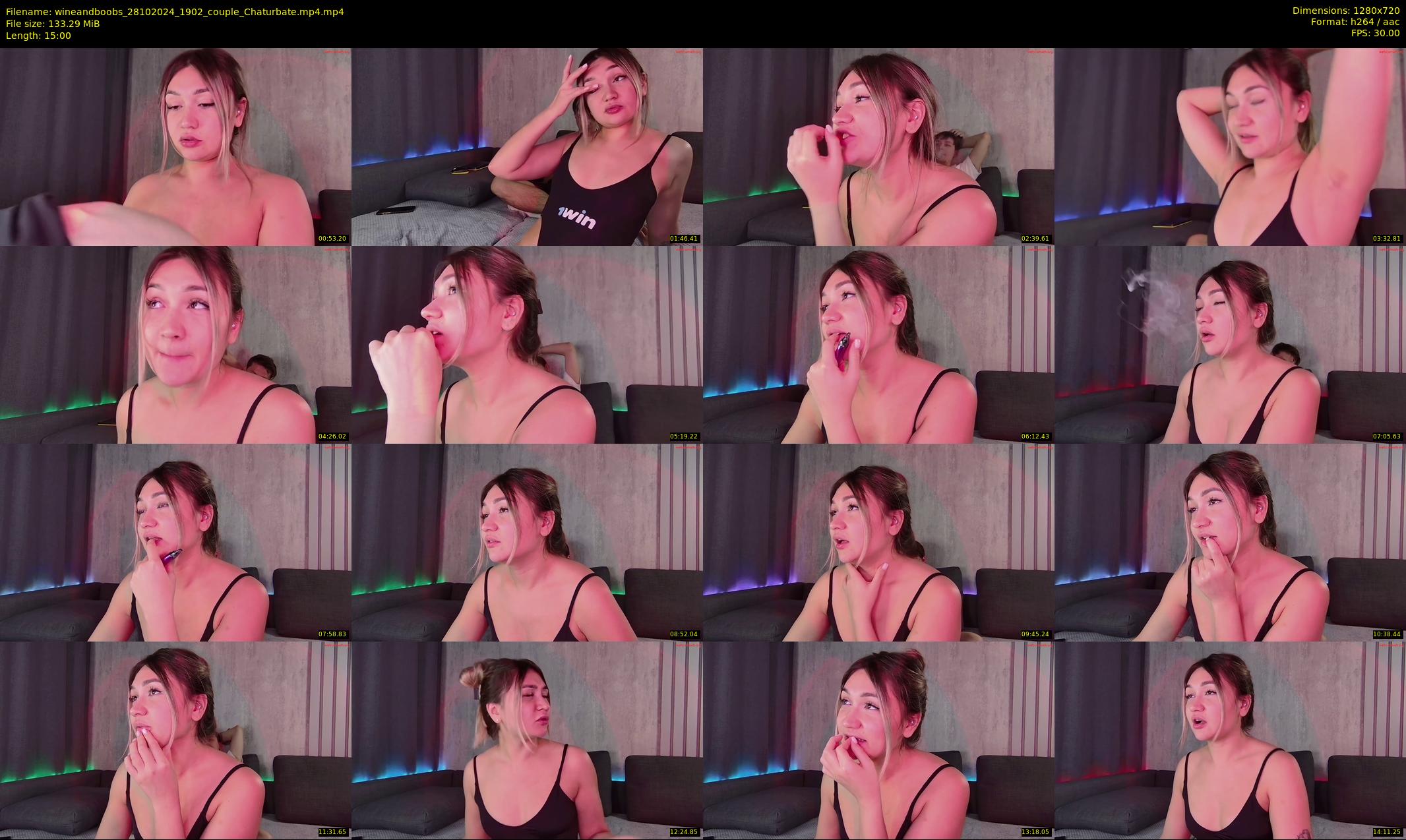 wineandboobs — 15 minute Chaturbate couple cam show recording, 720p, Oct 28, 2024