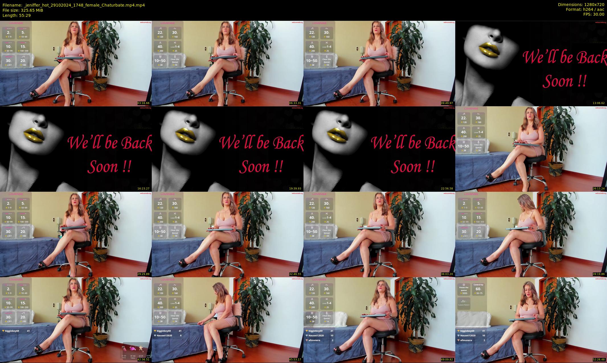 _jeniffer_hot — 56 minute Chaturbate female cam show recording, 720p, Oct 29, 2024