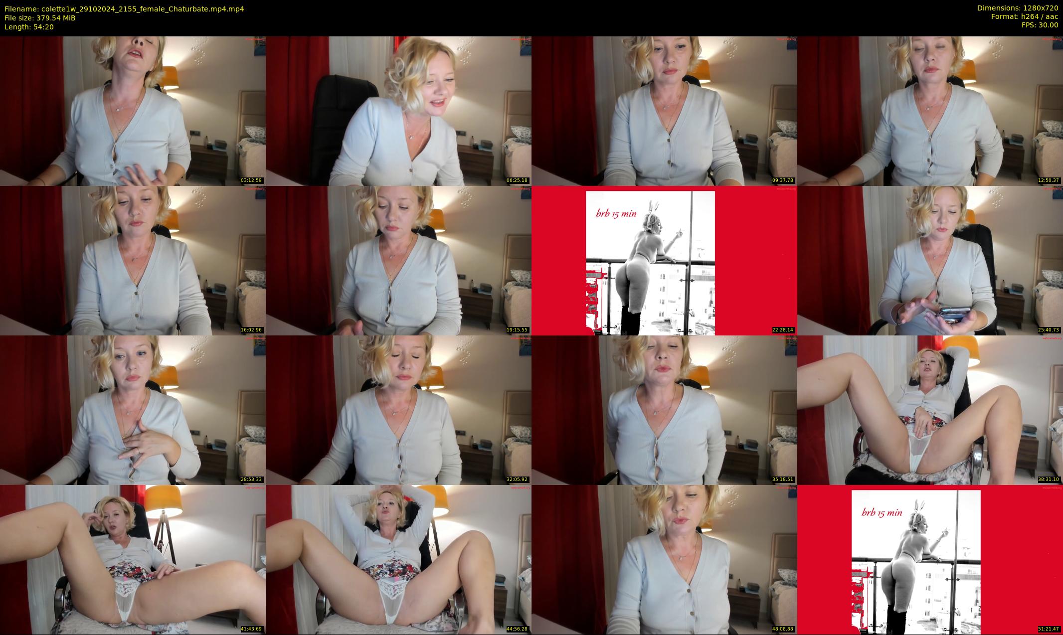 colette1w — 55 minute Chaturbate female cam show recording, 720p, Oct 29, 2024