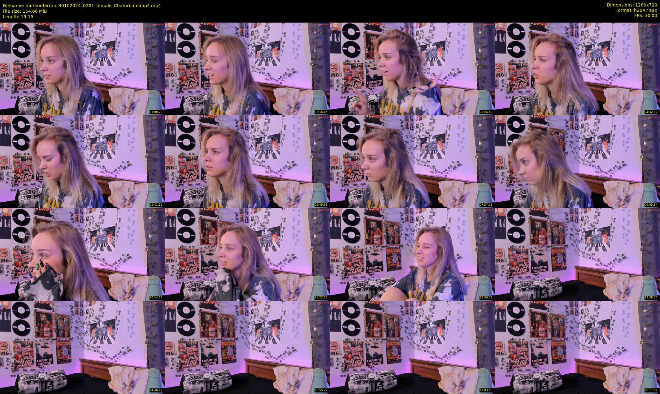 darleneferran — 20 minute Chaturbate female cam show recording, 720p, Oct 30, 2024
