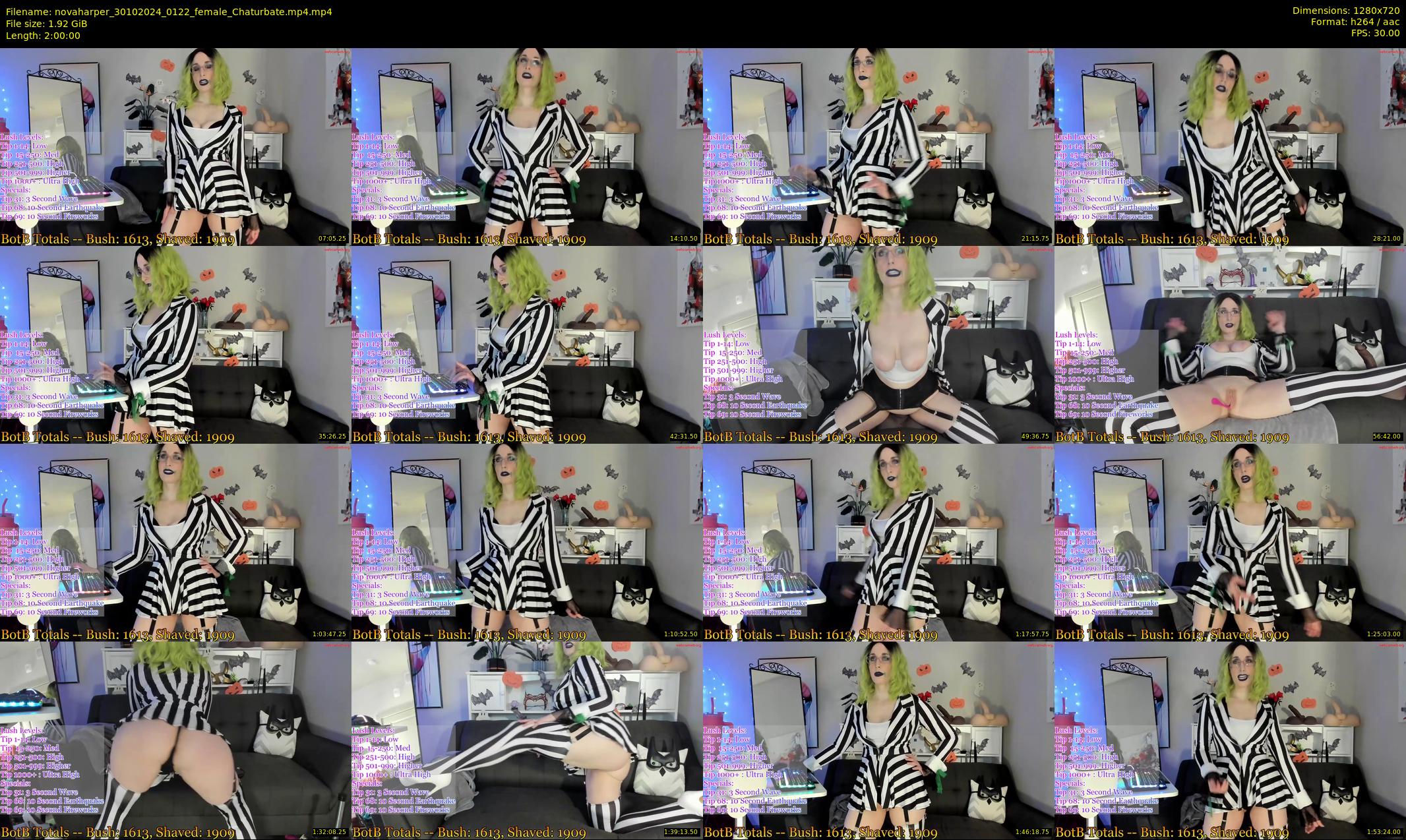 novaharper — 120 minute Chaturbate female cam show recording, 720p, Oct 30, 2024