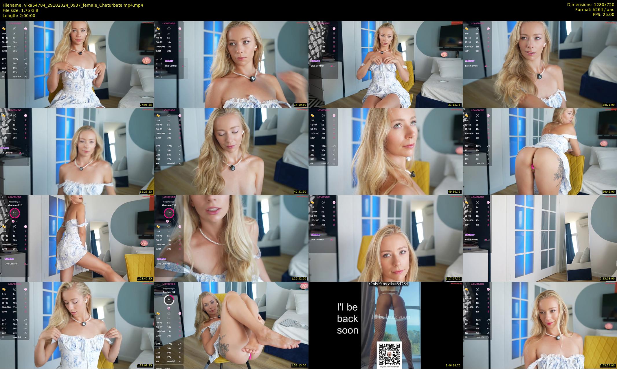 vika54784 — 120 minute Chaturbate female cam show recording, 720p, Oct 29, 2024