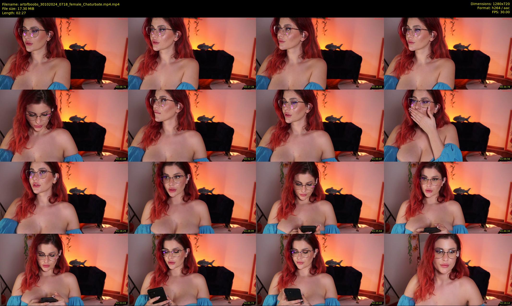 artofboobs — 3 minute Chaturbate female cam show recording, 720p, Oct 30, 2024