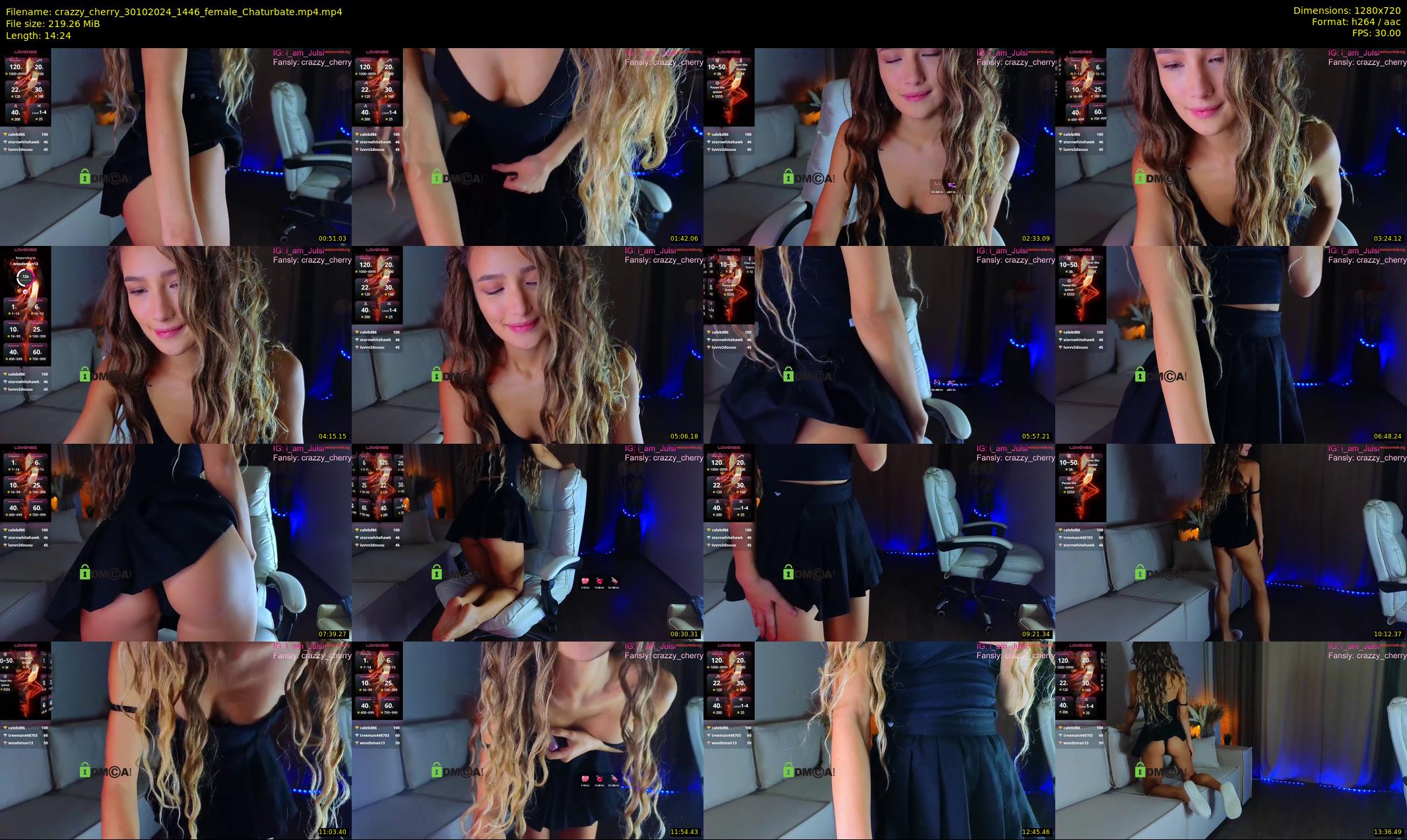 crazzy_cherry — 15 minute Chaturbate female cam show recording, 720p, Oct 30, 2024