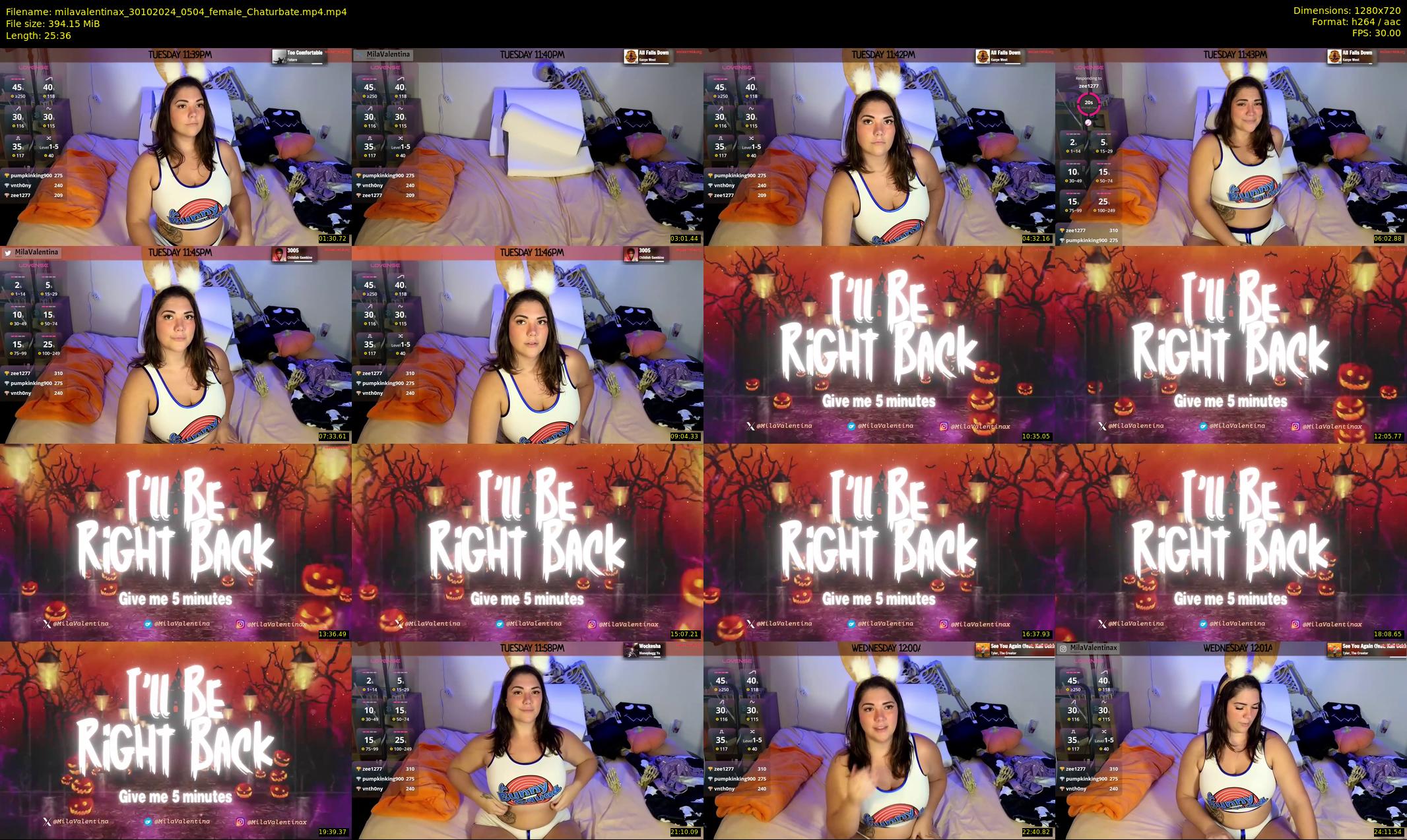 milavalentinax — 26 minute Chaturbate female cam show recording, 720p, Oct 30, 2024