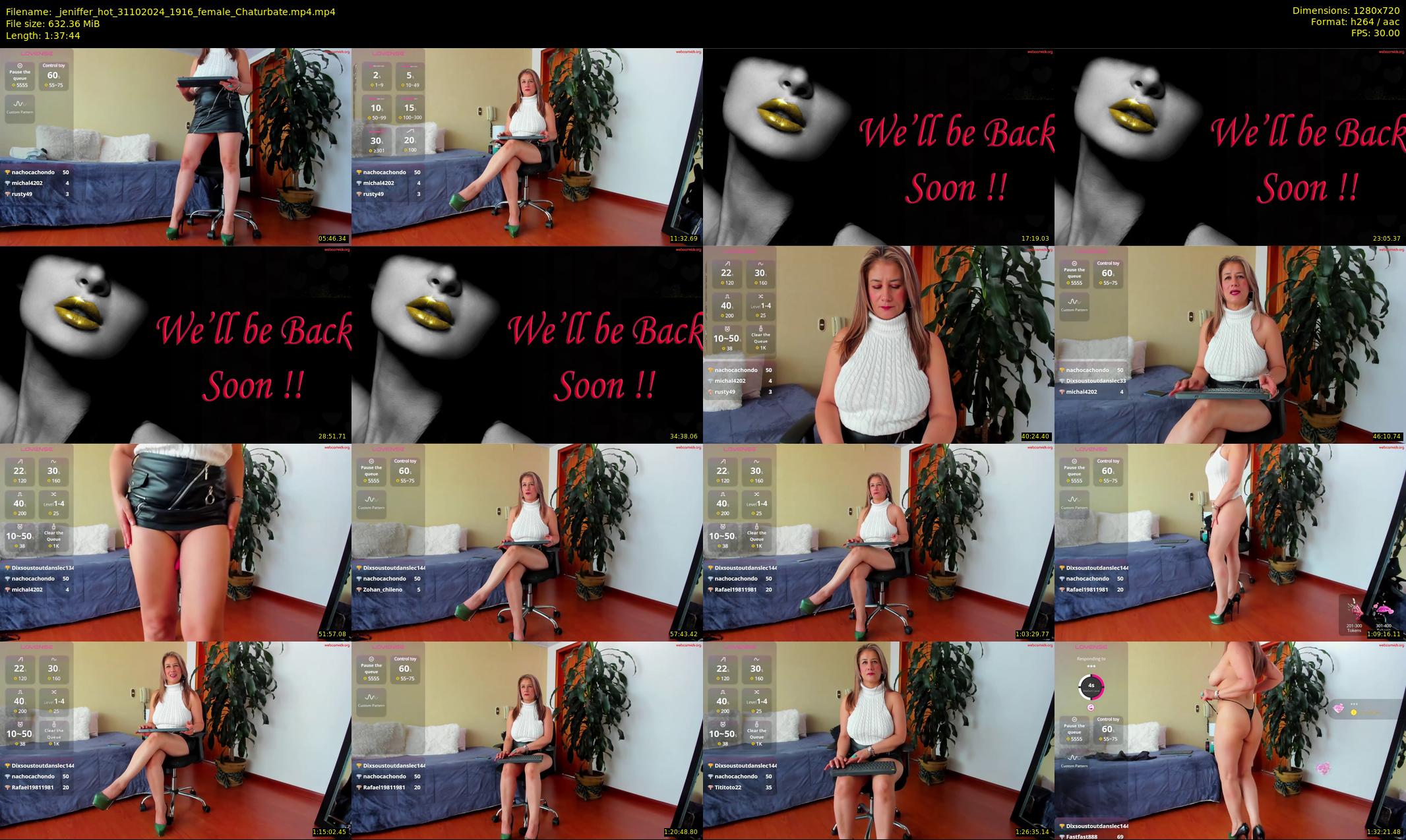 _jeniffer_hot — 98 minute Chaturbate female cam show recording, 720p, Oct 31, 2024