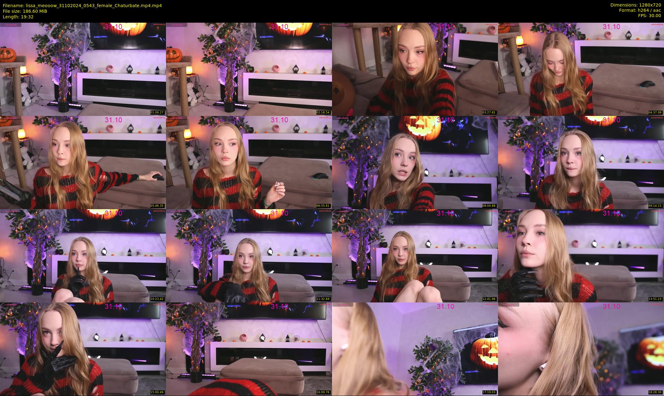 lissa_meooow — 20 minute Chaturbate female cam show recording, 720p, Oct 31, 2024