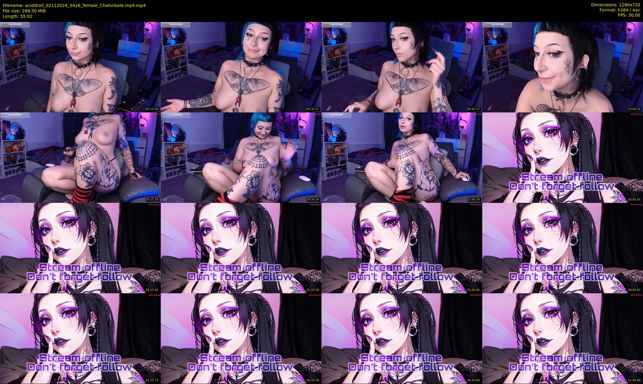 aciddroll — 56 minute Chaturbate female cam show recording, 720p, Nov 2, 2024