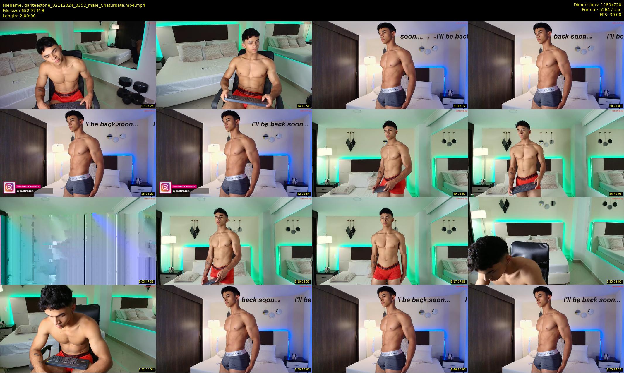 danteestone — 120 minute Chaturbate male cam show recording, 720p, Nov 2, 2024
