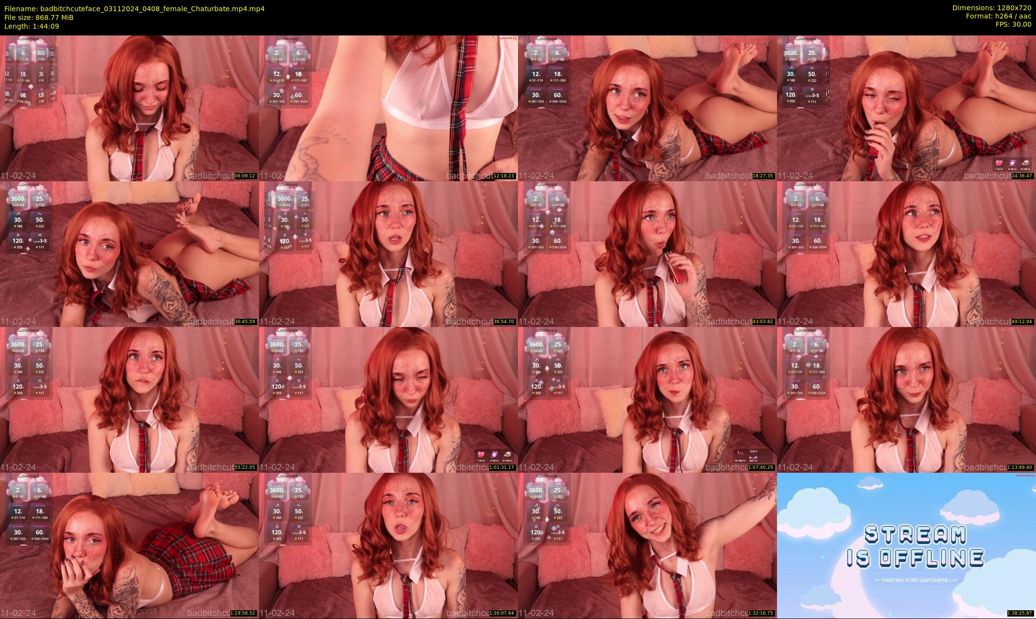 badbitchcuteface — 105 minute Chaturbate female cam show recording, 720p, Nov 3, 2024