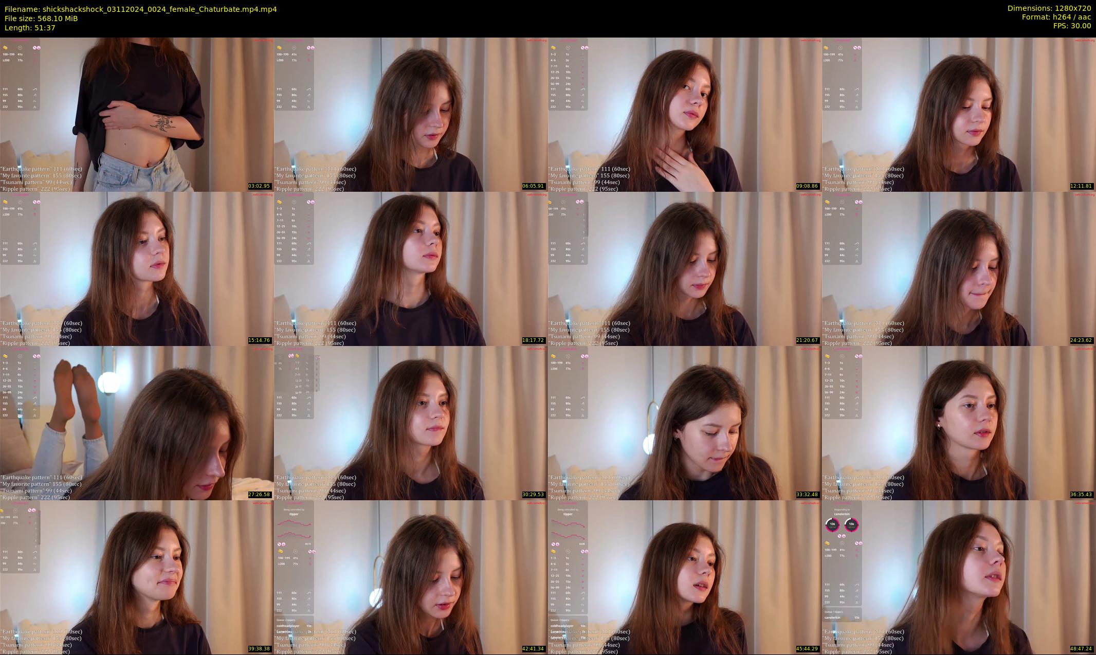 shickshackshock — 52 minute Chaturbate female cam show recording, 720p, Nov 3, 2024