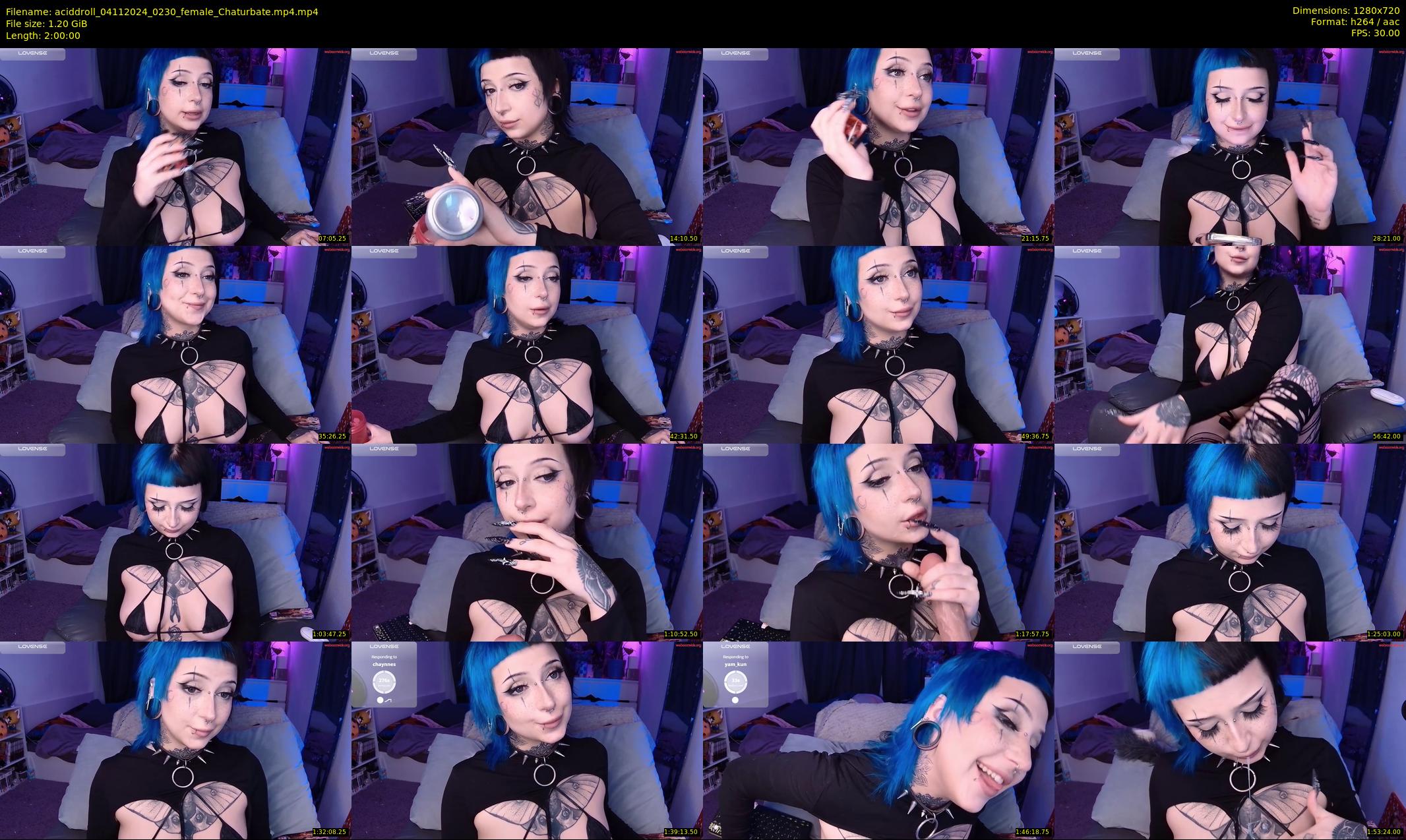 aciddroll — 120 minute Chaturbate female cam show recording, 720p, Nov 4, 2024